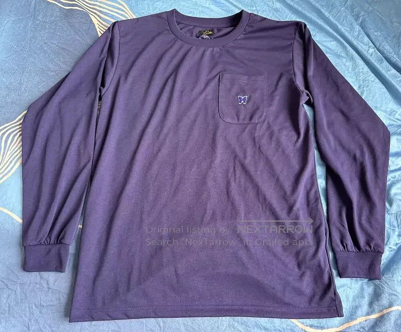 Needles Butterfly embroidered long sleeve T-shirt purple