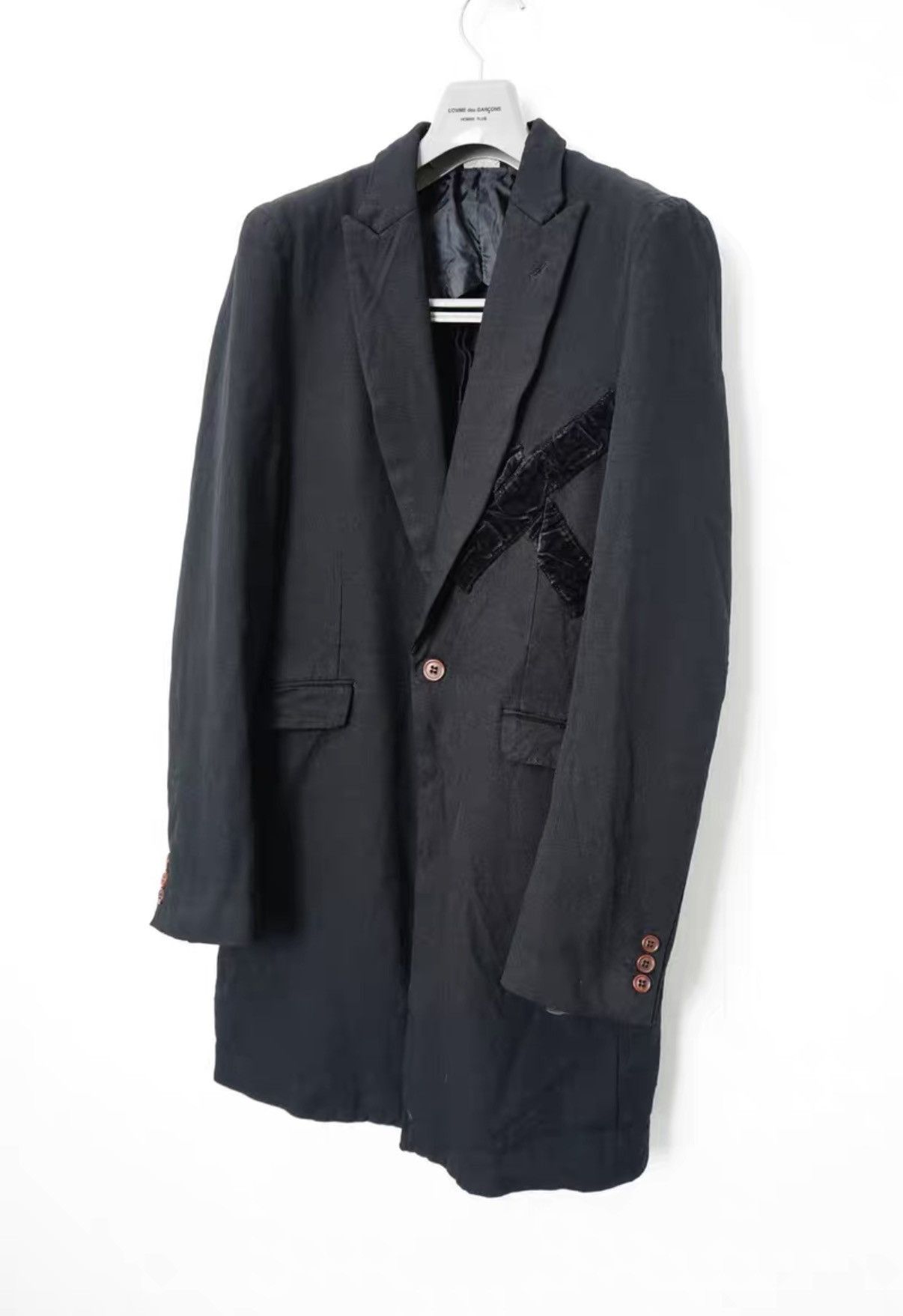 Comme des Garcons Comme des Garçons Cross Velvet Panel Chester Coat Size US S / EU 44-46 / 1 - 2 Thumbnail