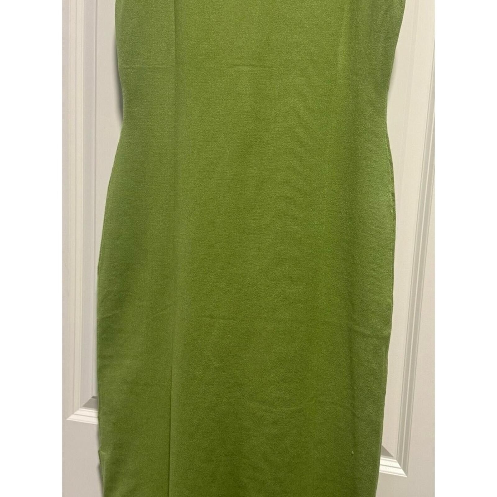 Other Zesica Green Floral Knit Mini Tank Dress Size L / US 10 / IT 46 - 5 Thumbnail