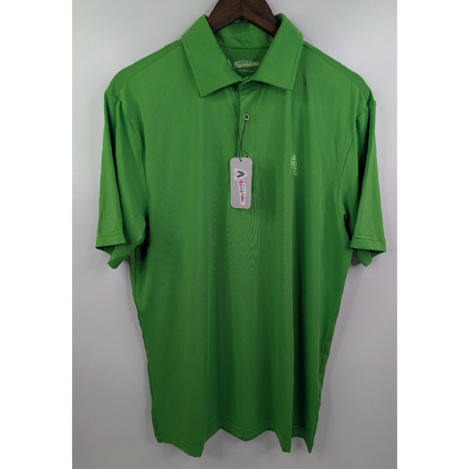 Vintage Royal & Awesome Shirt Mens L Green Performance Stretch Golf Polo NWT Size US L / EU 52-54 / 3 - 2 Thumbnail