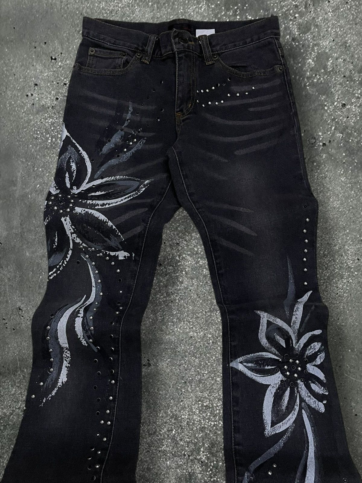 Designer × Japanese Brand × Vintage Vintage 1990s Japan Ryo Peliano Artwork Flower Grunge Flared Size US 26 / EU 42 - 6 Thumbnail