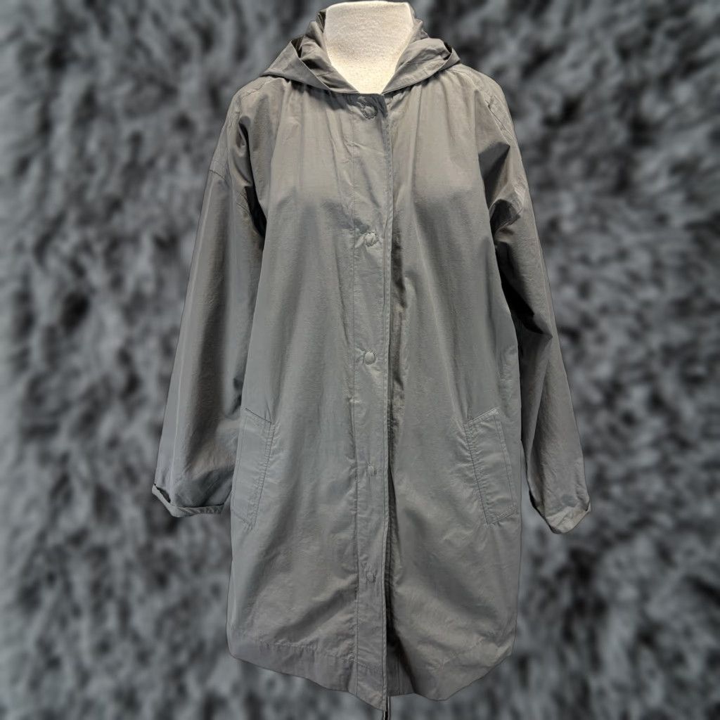 Eileen Fisher Eileen Fisher Jacket Women Medium Gray Organic Cotton Nylon Hood Swing Lagenlook Casual Travel Size M / US 6-8 / IT 42-44 - 1 Thumbnail