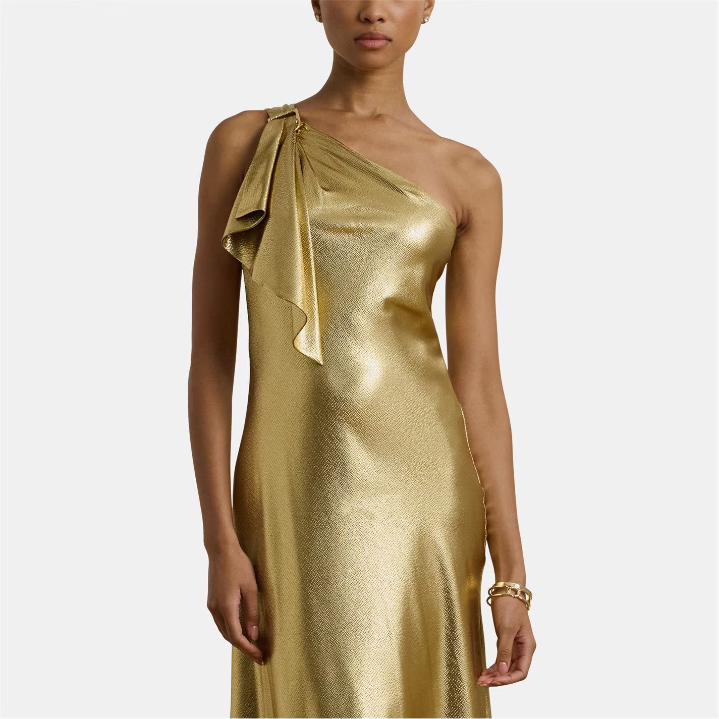 Lauren Ralph Lauren o1g2r1mq0825 Elzira Gown in Gold Size M / US 6-8 / IT 42-44 - 4 Thumbnail