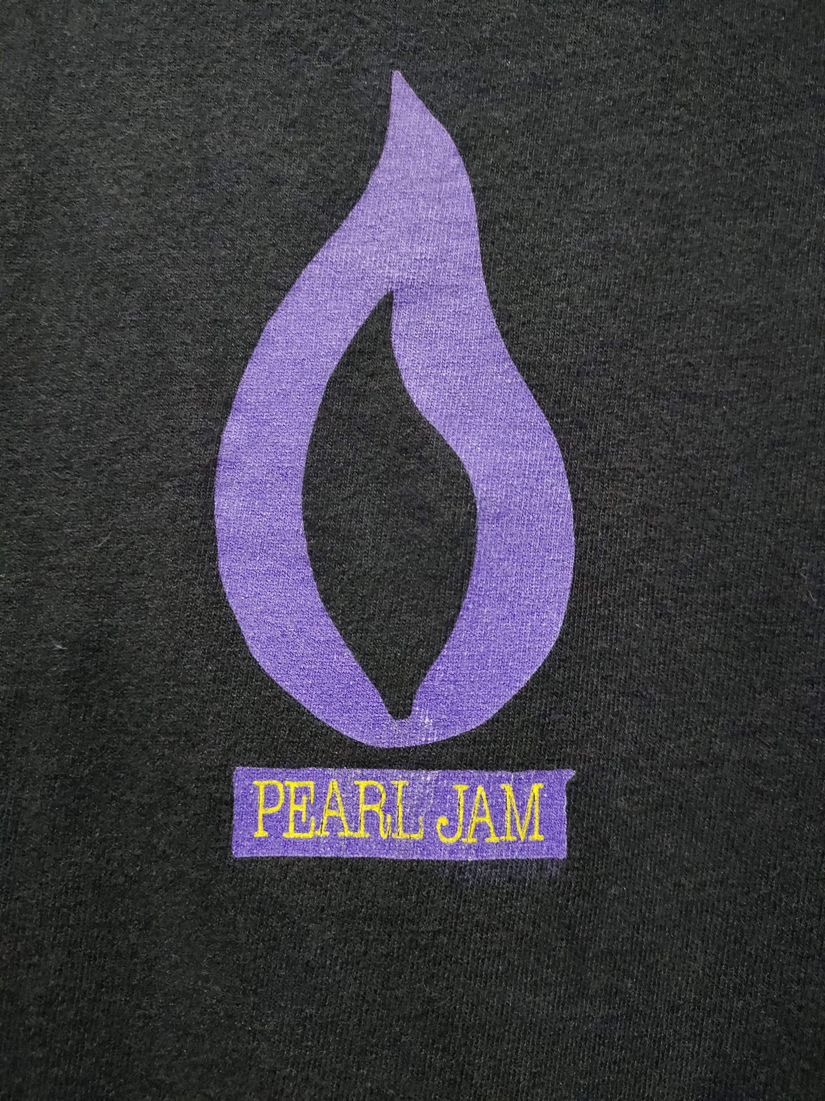 Band Tees × Vintage Vintage Pearl Jam Purple Flame Grunge Eddie Vedder Size US XL / EU 56 / 4 - 1 Thumbnail
