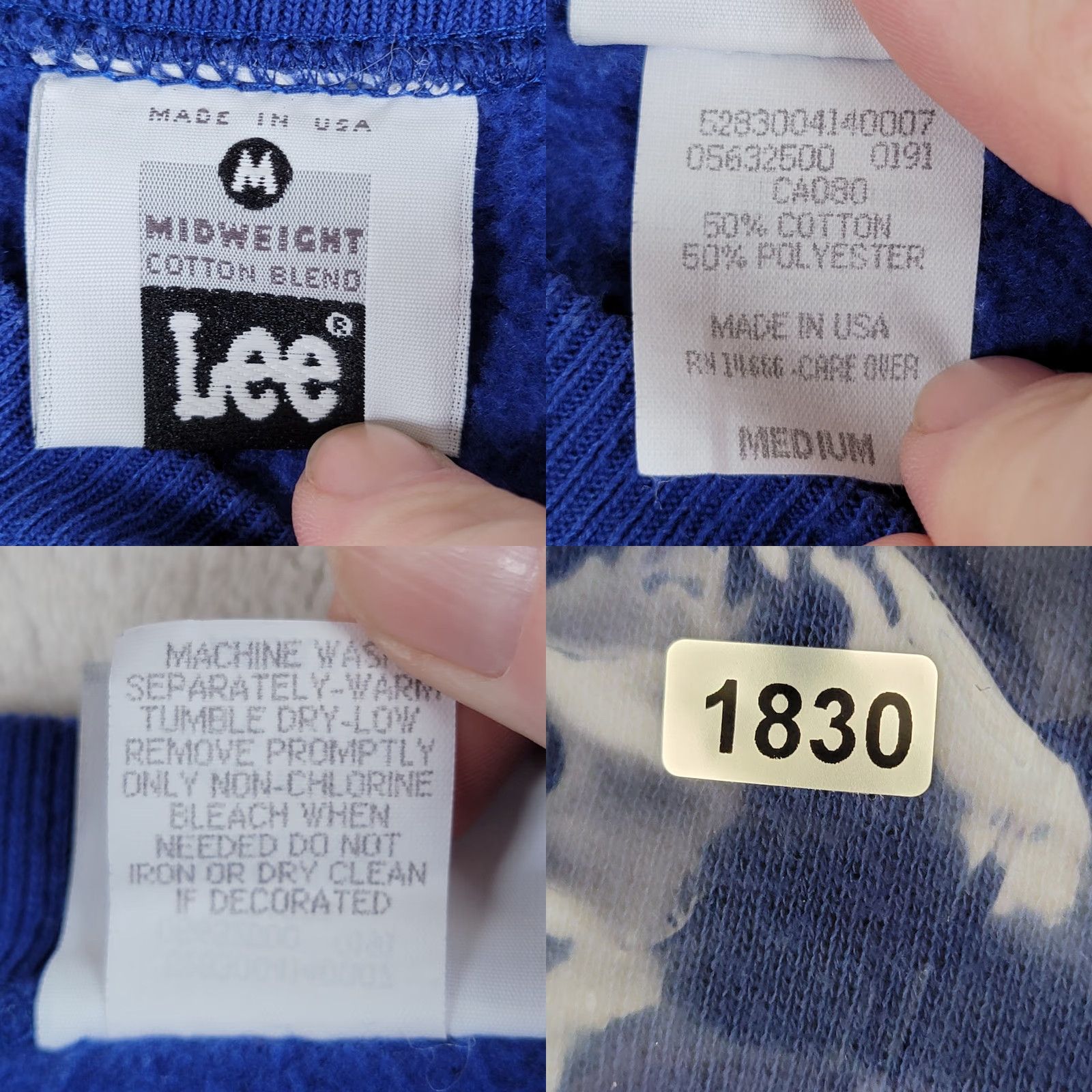 Lee VINTAGE LEE Sweatshirt Women's Medium Blue Cotton Blend Pullover Long Sleeve Monkeys Embroidered Crew Neck Casual Size M / US 6-8 / IT 42-44 - 9 Thumbnail