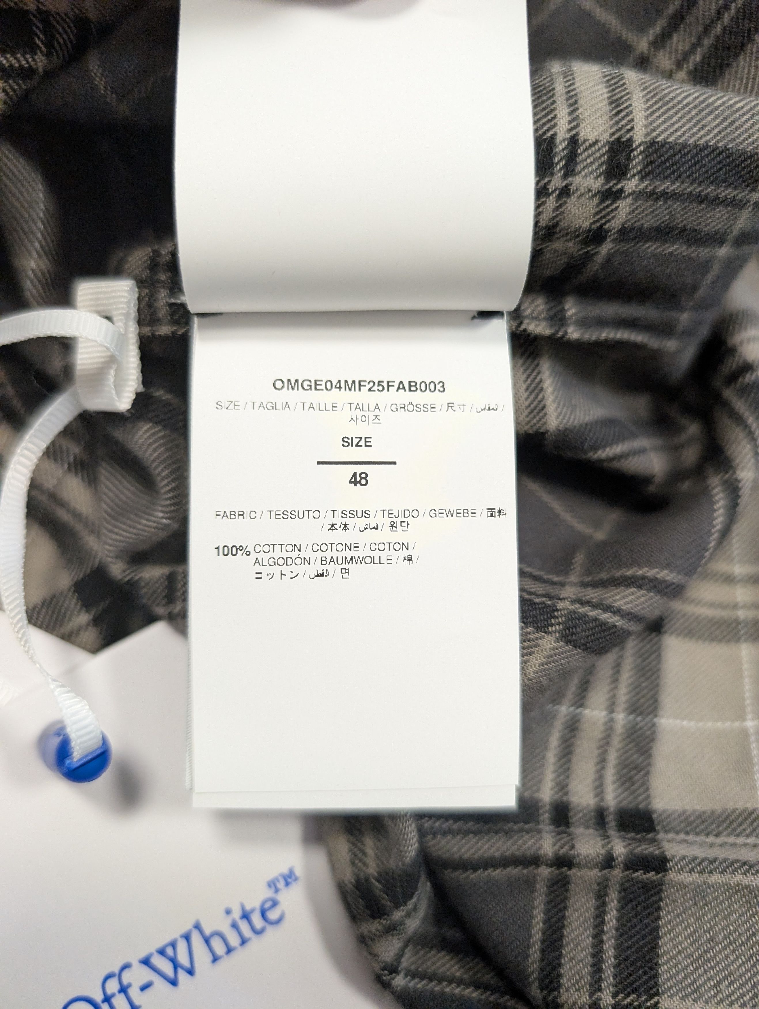 Off-White Off-white check flannel shirt Size US M / EU 48-50 / 2 - 10 Thumbnail