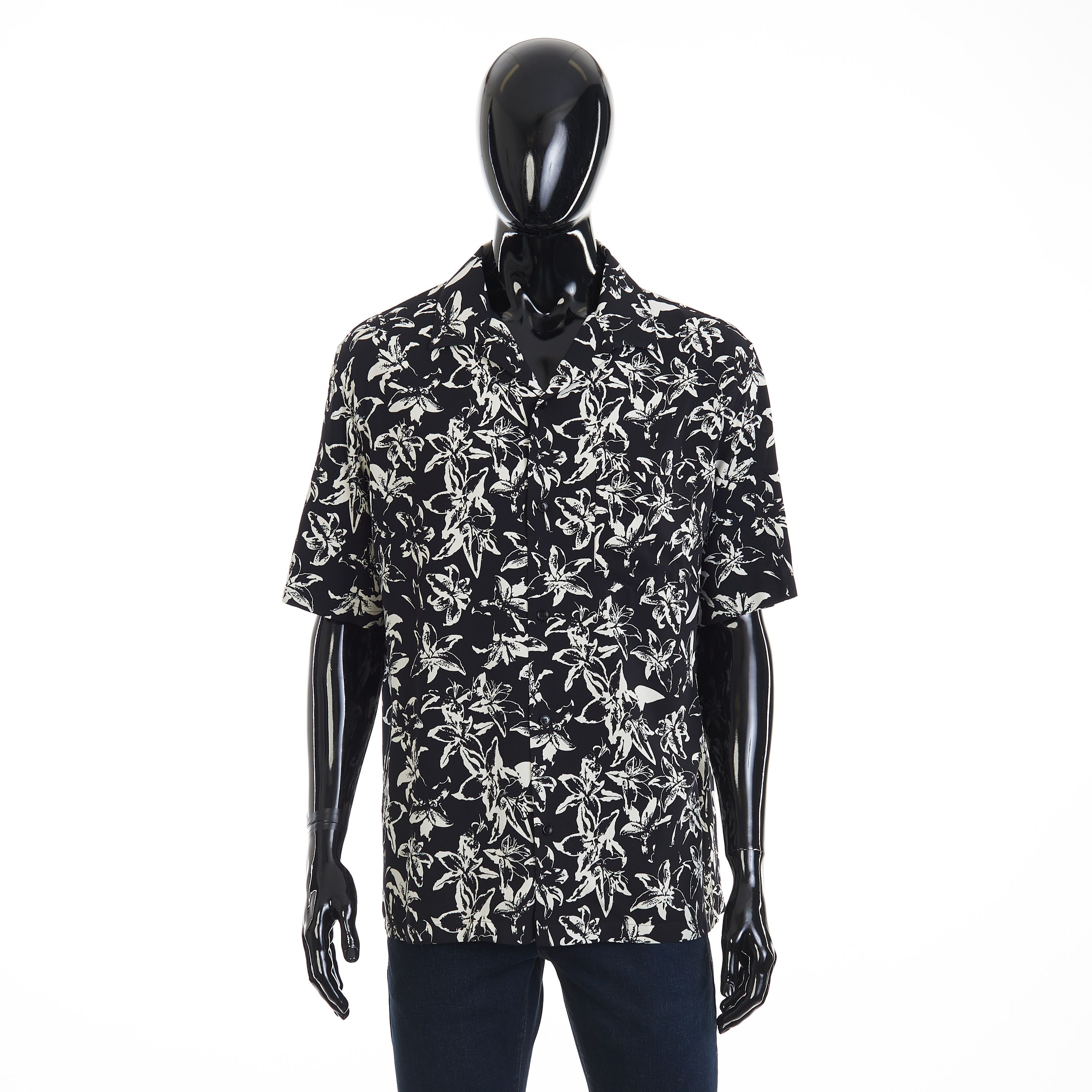 Celine Loose Hawaiian Shirt - Micro Triomphe Print Viscose