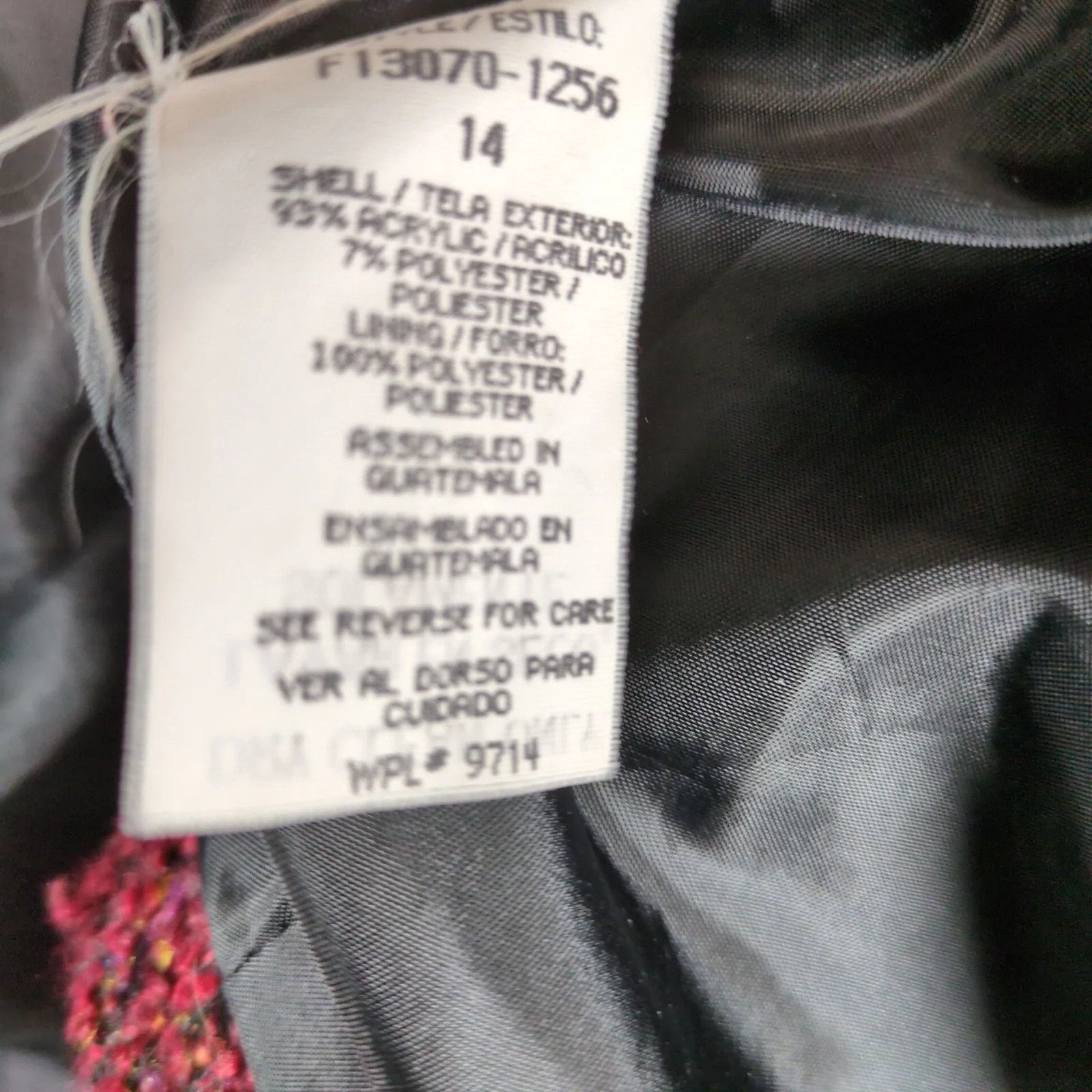 Vintage Sag Harbor Burgundy Tweed Pea Coat Women's 14 Lined Size XL / US 12-14 / IT 48-50 - 8 Thumbnail