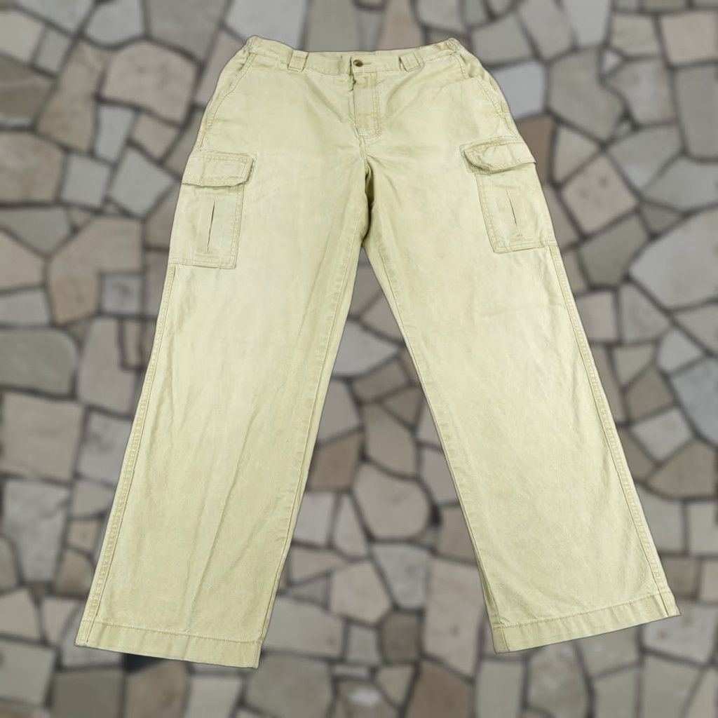 Vintage VINTAGE L.L. Bean Cargo Pants Mens 35x29 Beige Comfort Waist Easy Care Travel Work Size US 35 - 1 Thumbnail