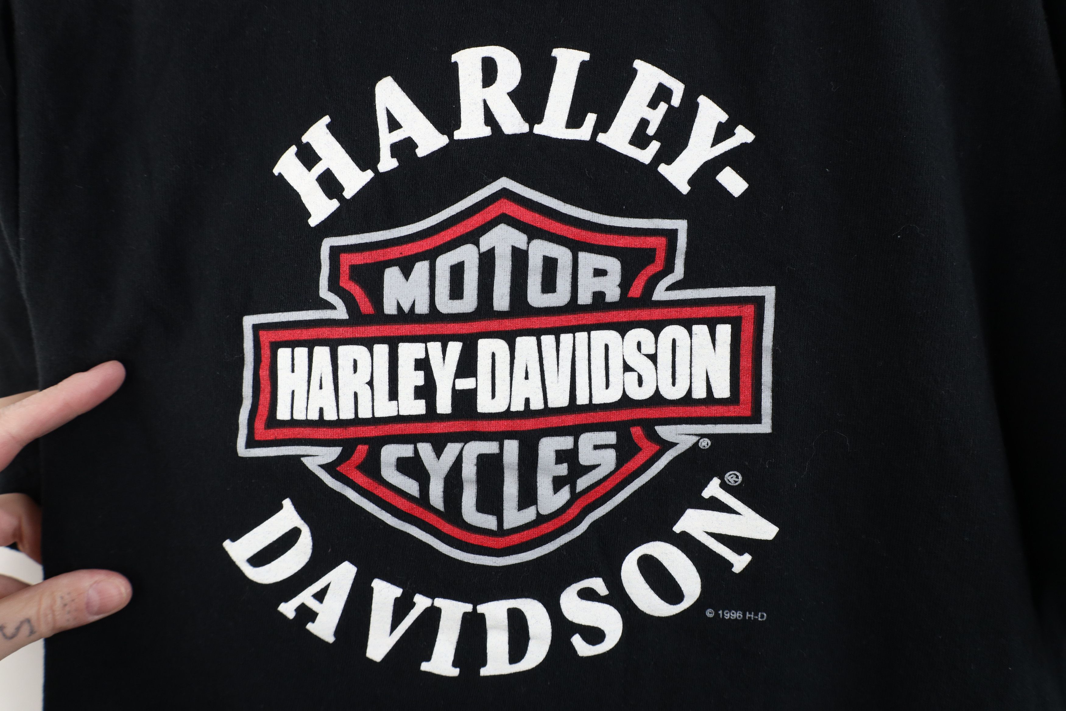 Harley Davidson Vintage 90s Harley Davidson Spell Big Logo T-Shirt USA Size US L / EU 52-54 / 3 - 4 Thumbnail