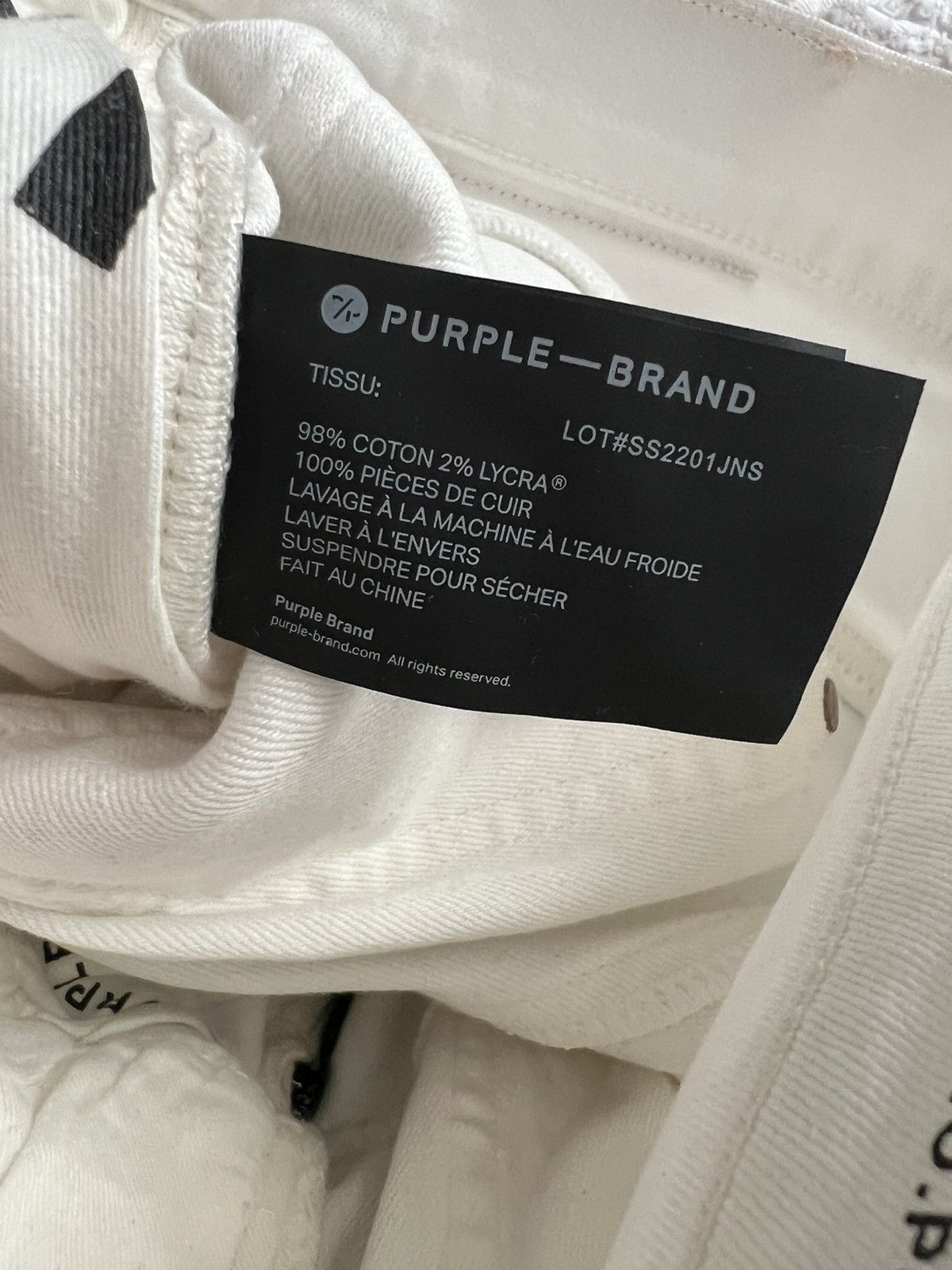 Purple Brand Purple Brand Jeans Mens Slim Fit P001 White 29/30 Size US 29 - 7 Thumbnail