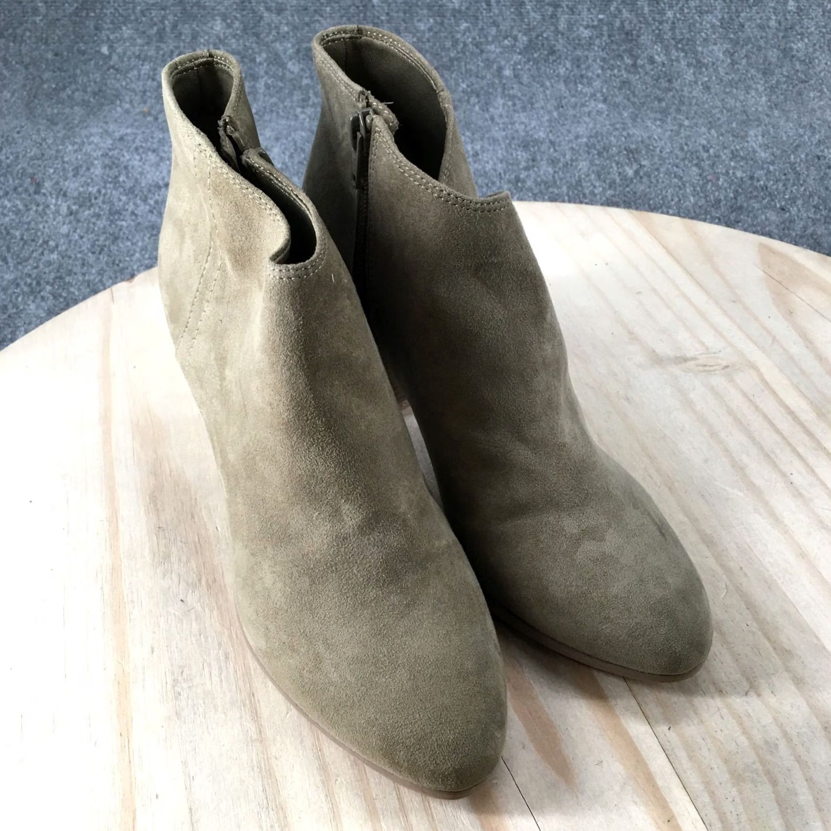 Old Navy Old Navy Boots Womens 7 Ankle Booties Heels Casual Green Fabric Side Zipper Size US 7 / IT 37 - 3 Thumbnail