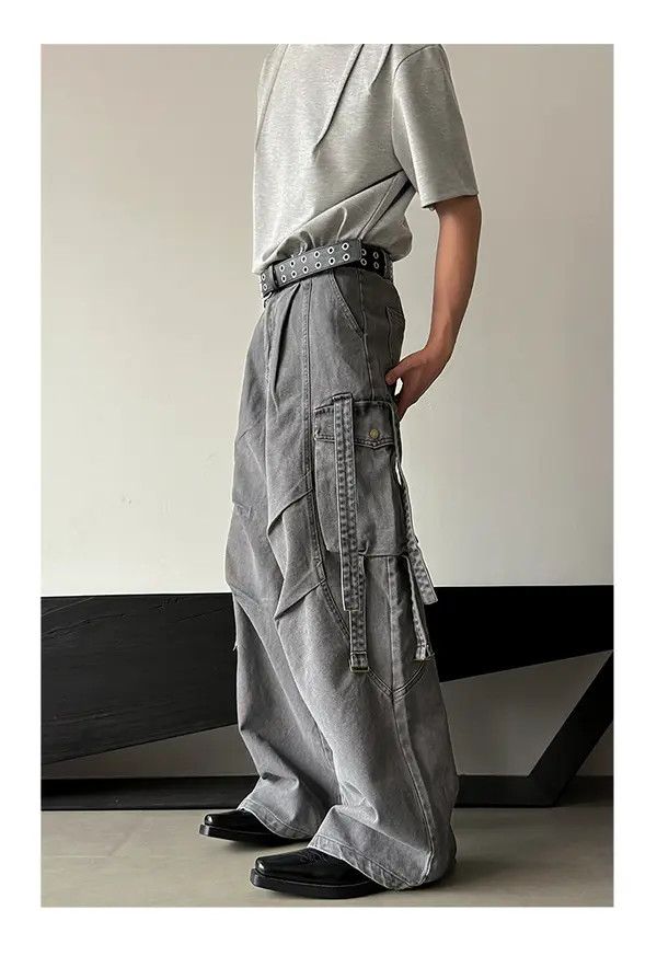 Jean Matsuda x Maezo Multi Pocket Gray Pleated Jeans Size US 30 / EU 46 - 6 Thumbnail