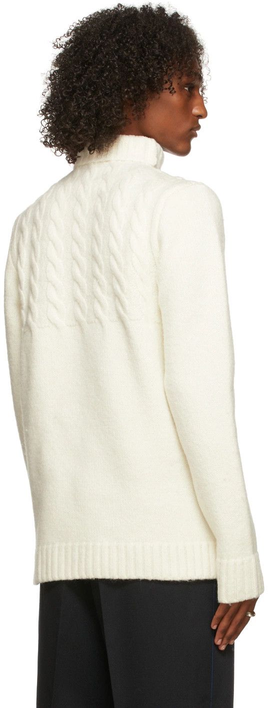Maison Margiela o1y1124 Cable Knit Turtleneck Sweater In White Size US M / EU 48-50 / 2 - 3 Thumbnail