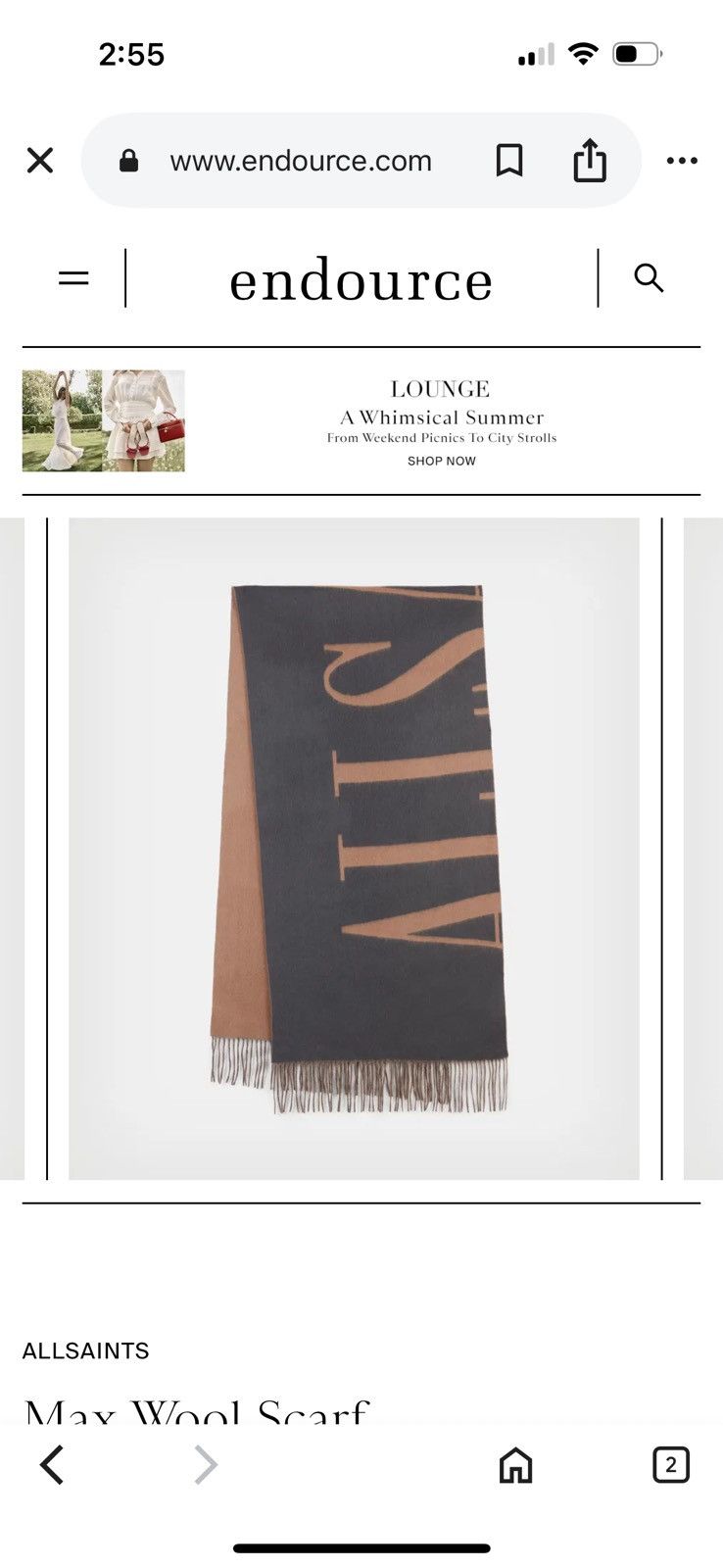 Allsaints Reversible Wool Logo Blanket Scarf Size ONE SIZE - 5 Thumbnail