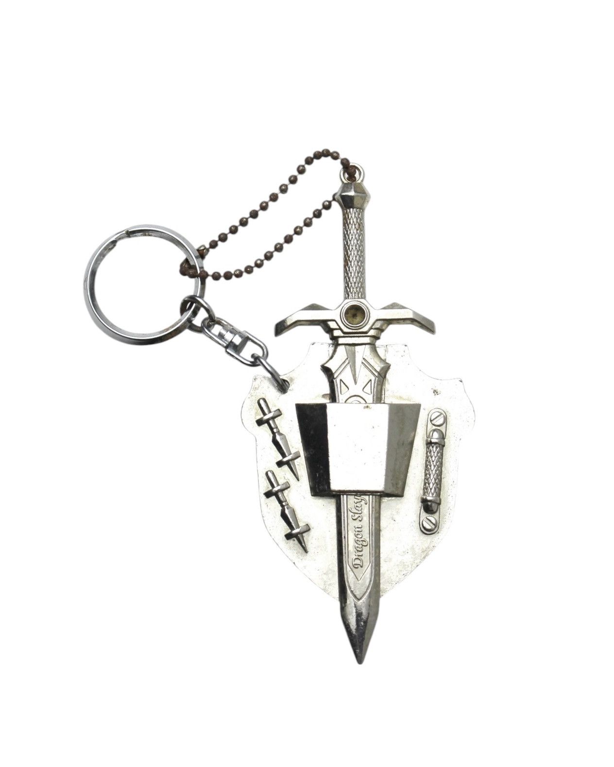 Vintage 2000S DRAGON SLAYER SWORD & SHIELD METAL KEYCHAIN Size ONE SIZE - 5 Thumbnail
