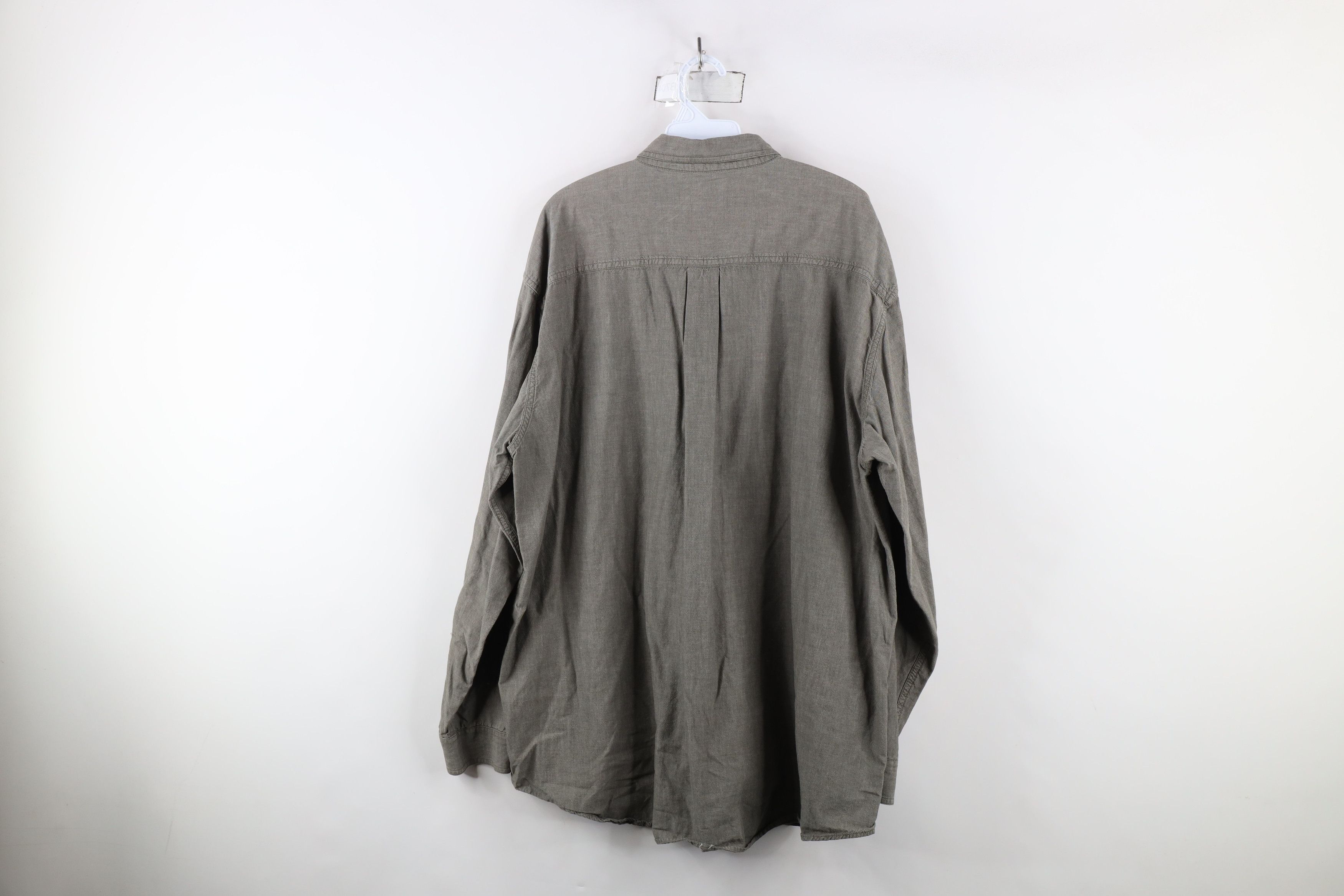 L.L. Bean × Vintage Vintage 90s LL Bean Collared Button Down Shirt Green Cotton Size US XL / EU 56 / 4 - 11 Thumbnail