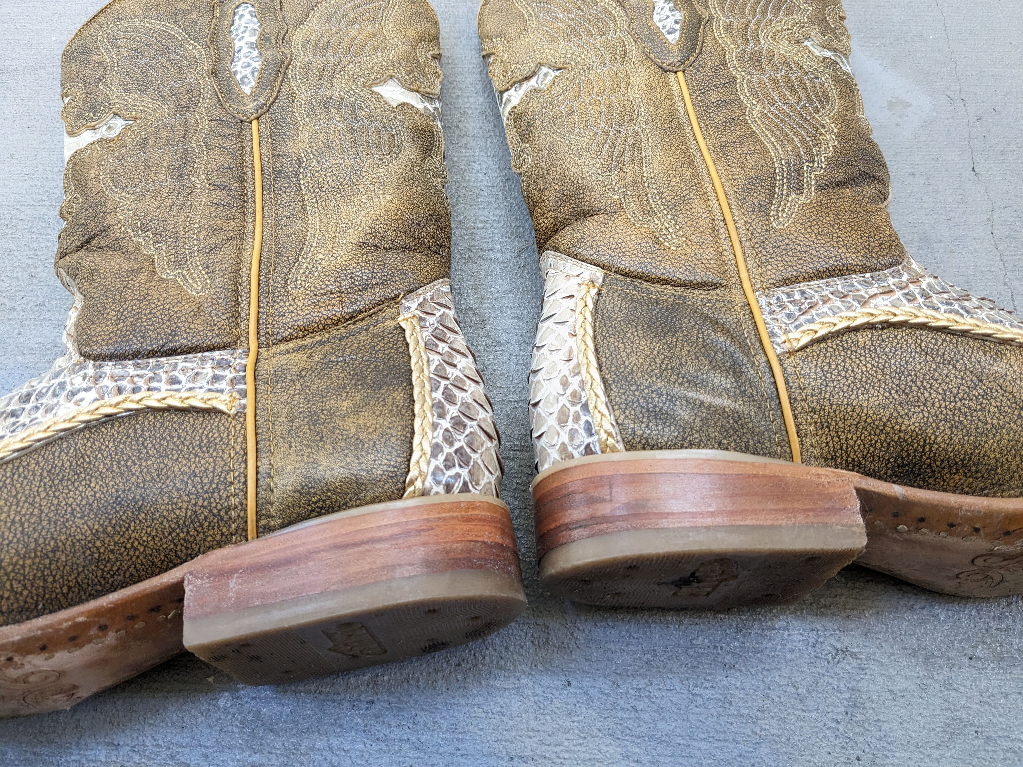 Other Denver Cowboy Boots Brown Snake Print 8.5 Leather Mexico Size US 8.5 / EU 41-42 - 9 Thumbnail