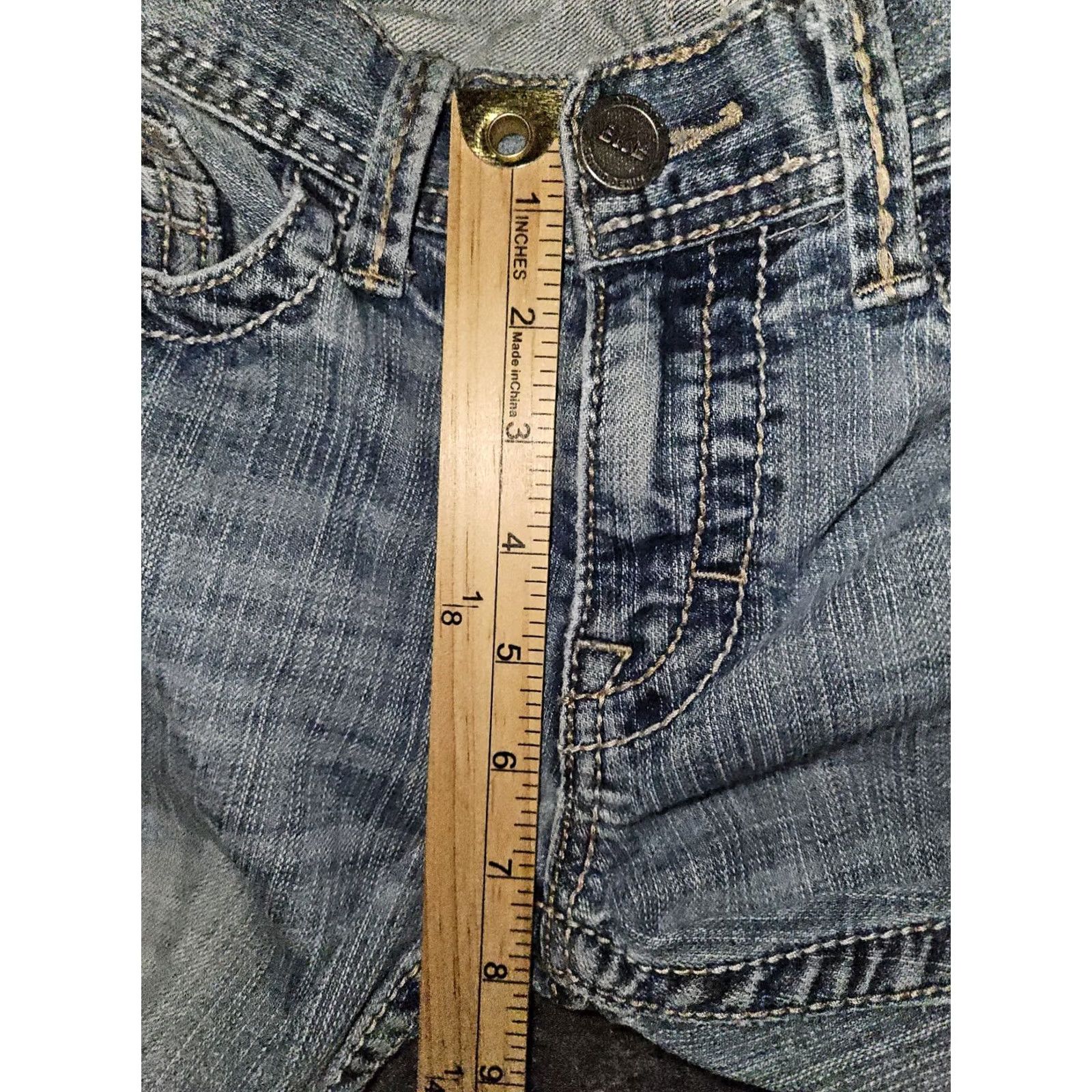 Vintage BKE Aiden Straight Jeans Women's 27 Regular Low Rise Blue Embroidered Preppy Denim Jeans Womens 27 Inseam 30 Size 27" / US 4 / IT 40 - 5 Thumbnail