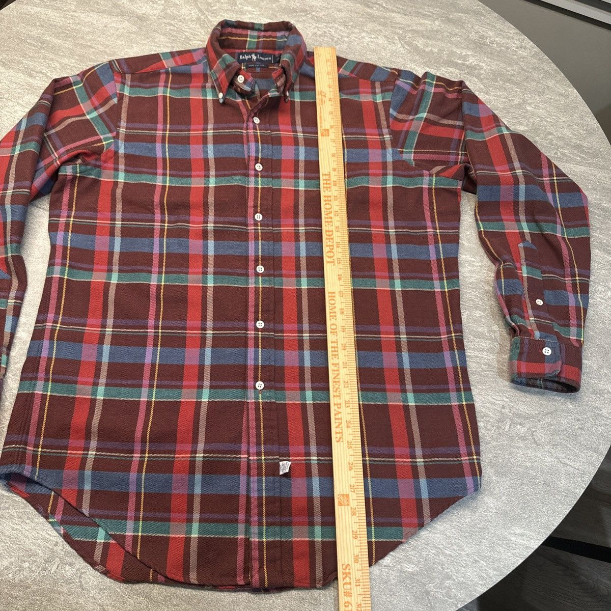 Polo Ralph Lauren × Vintage Ralph Lauren Shirt Mens Heavy Flannel VTG Y2K Madras Plaid Size US M / EU 48-50 / 2 - 7 Thumbnail