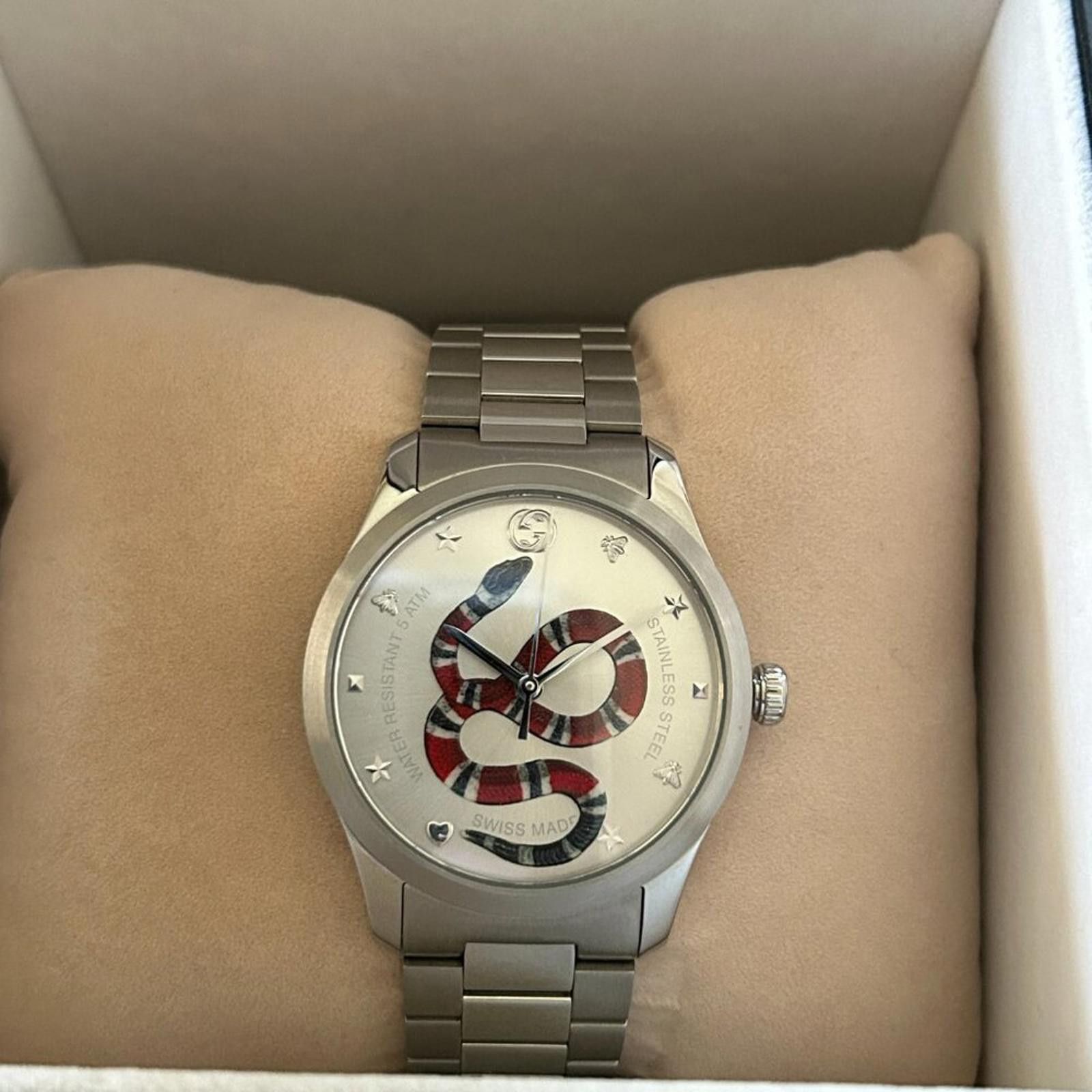 Gucci NWT Gucci 38mm Colored Snake Motif Stainless Steel Watch Size ONE SIZE - 5 Thumbnail