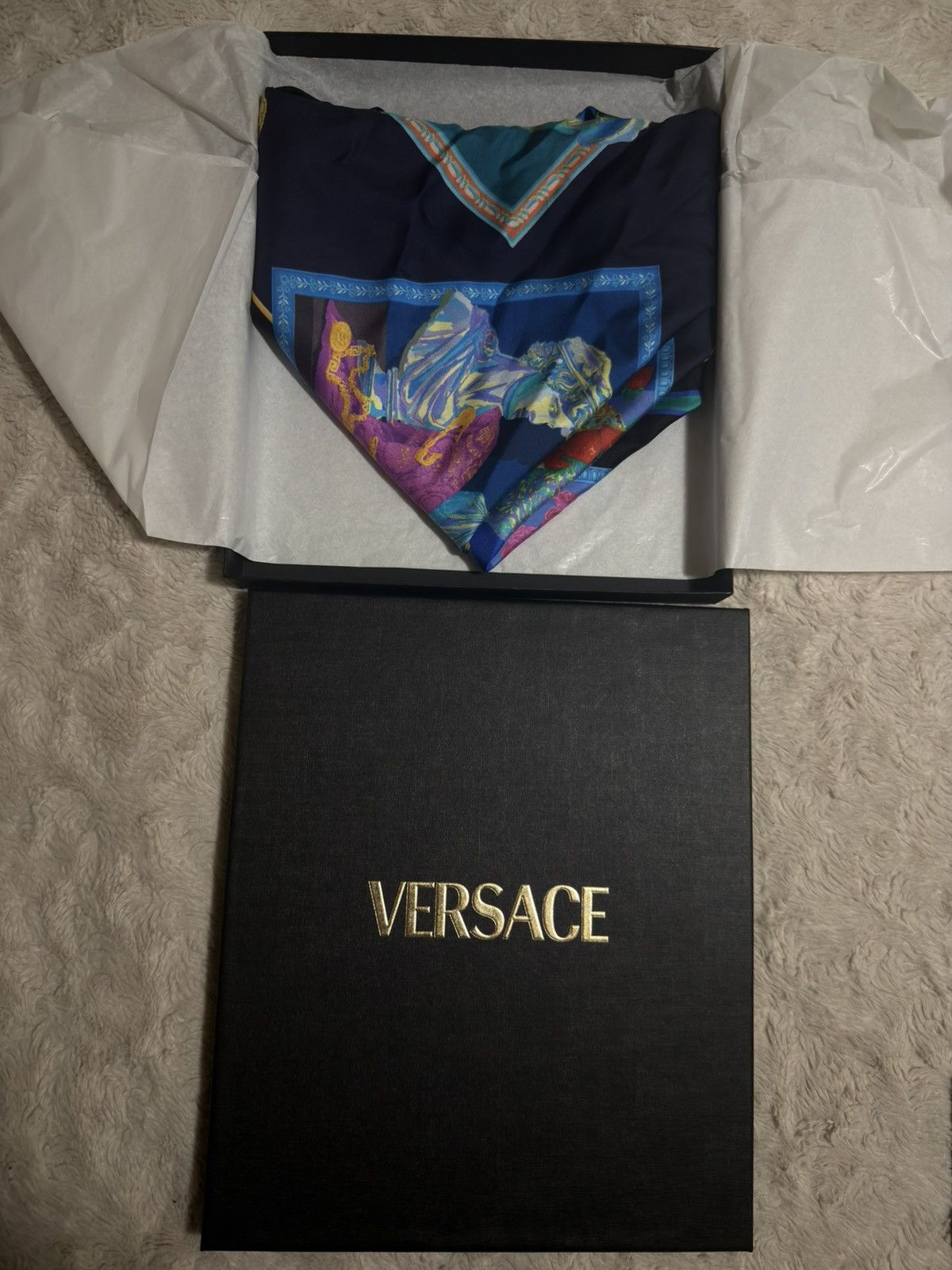 Versace Versace Large Gallery Silk Foulard Twill Scarf 90cm Size ONE SIZE - 3 Thumbnail