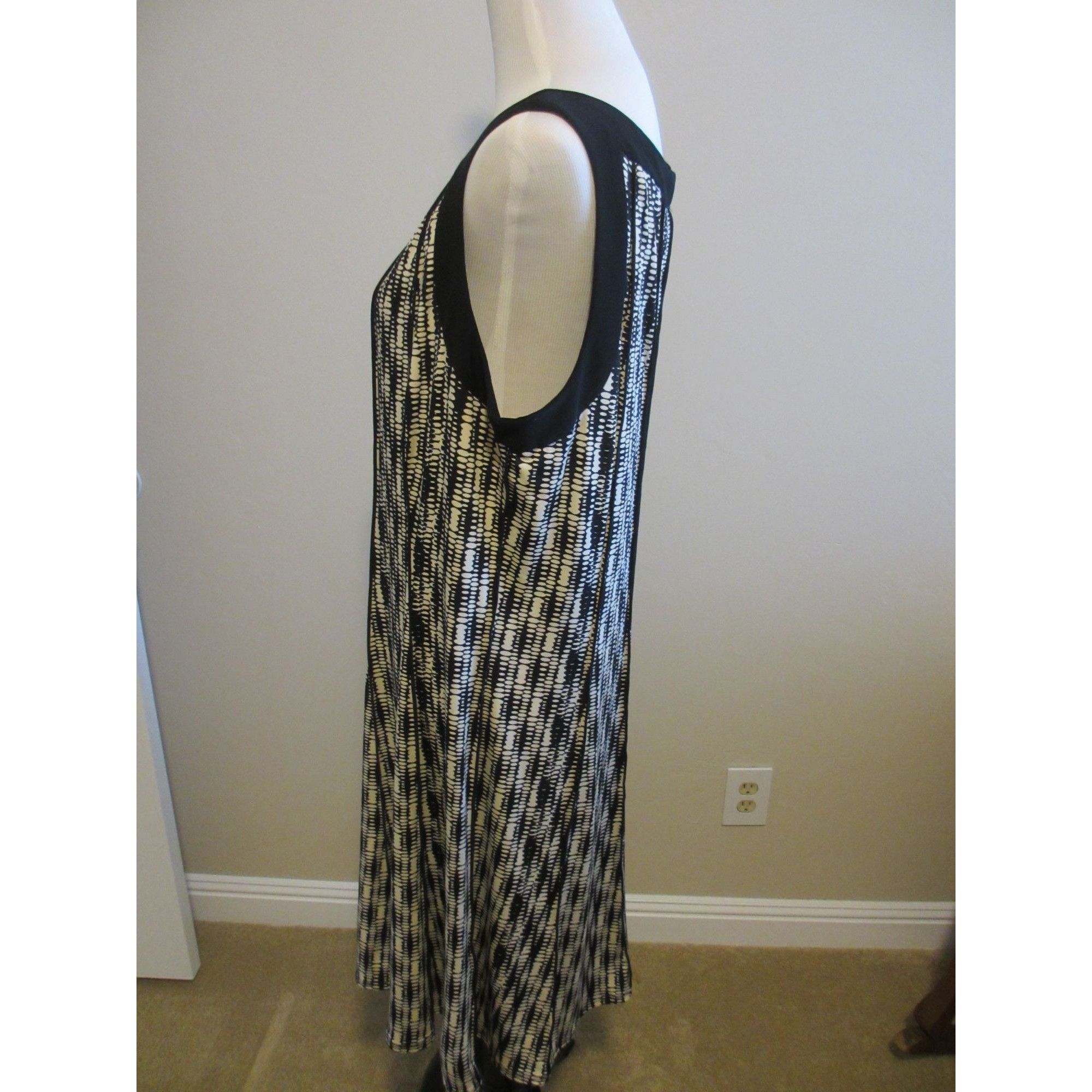 Other Black & White Sleeveless Maxi Dress By Perceptions New York Size XXL / US 16-18 / IT 52-54 - 4 Thumbnail