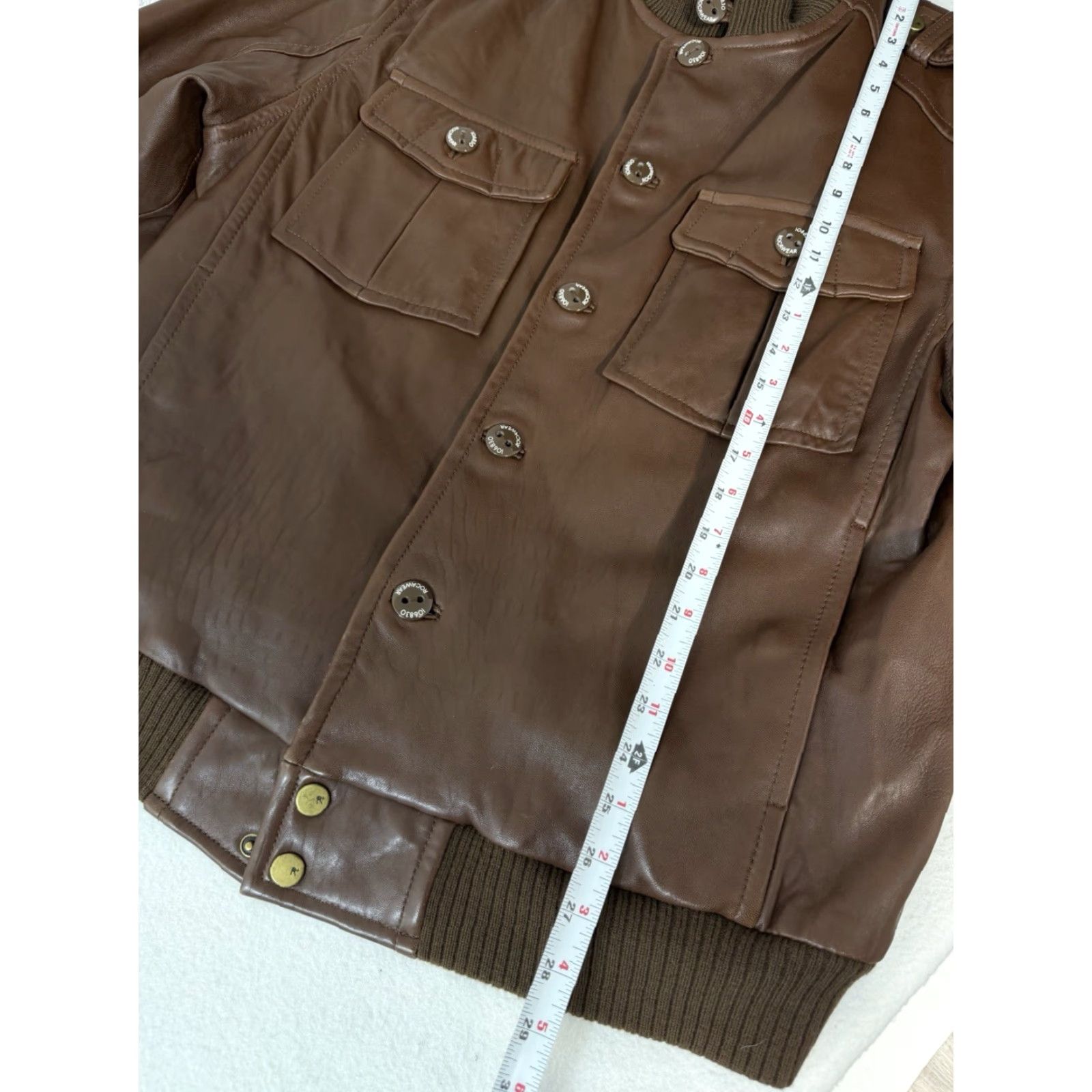 Rocawear Rocawear Leather Bomber Jacket Mens XL Brown Zip Quilted Lined Coat Size US XL / EU 56 / 4 - 2 Thumbnail