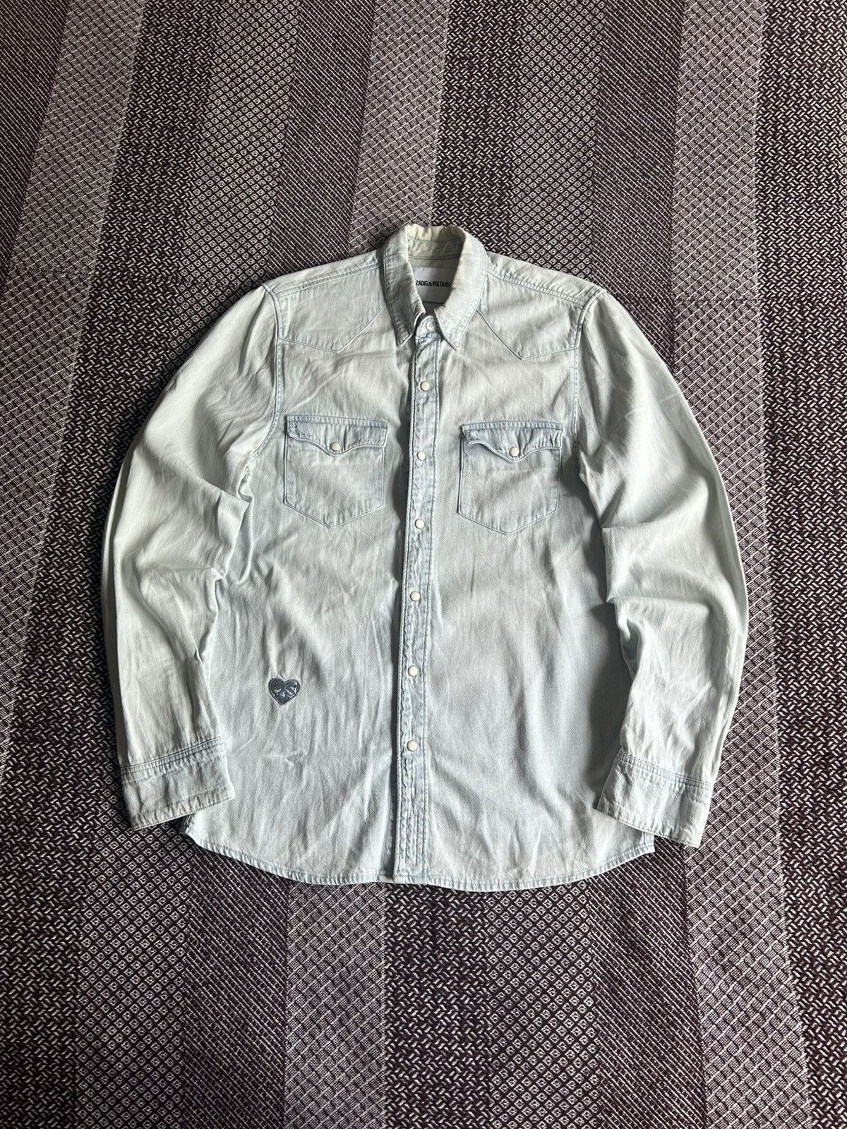 Zadig & Voltaire Zadig & Voltaire Denim Bleached Shirt Distressed Hype Size M Size US M / EU 48-50 / 2 - 1 Thumbnail