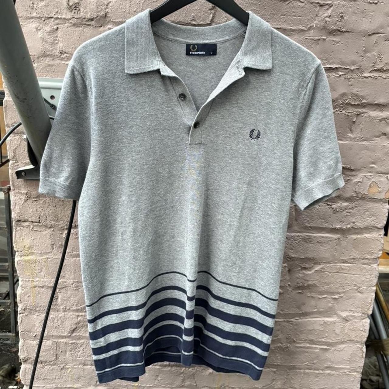 Fred Perry Fred Perry Grey Striped Wool Knit Sweater Polo Shirt Size US M / EU 48-50 / 2 - 1 Thumbnail