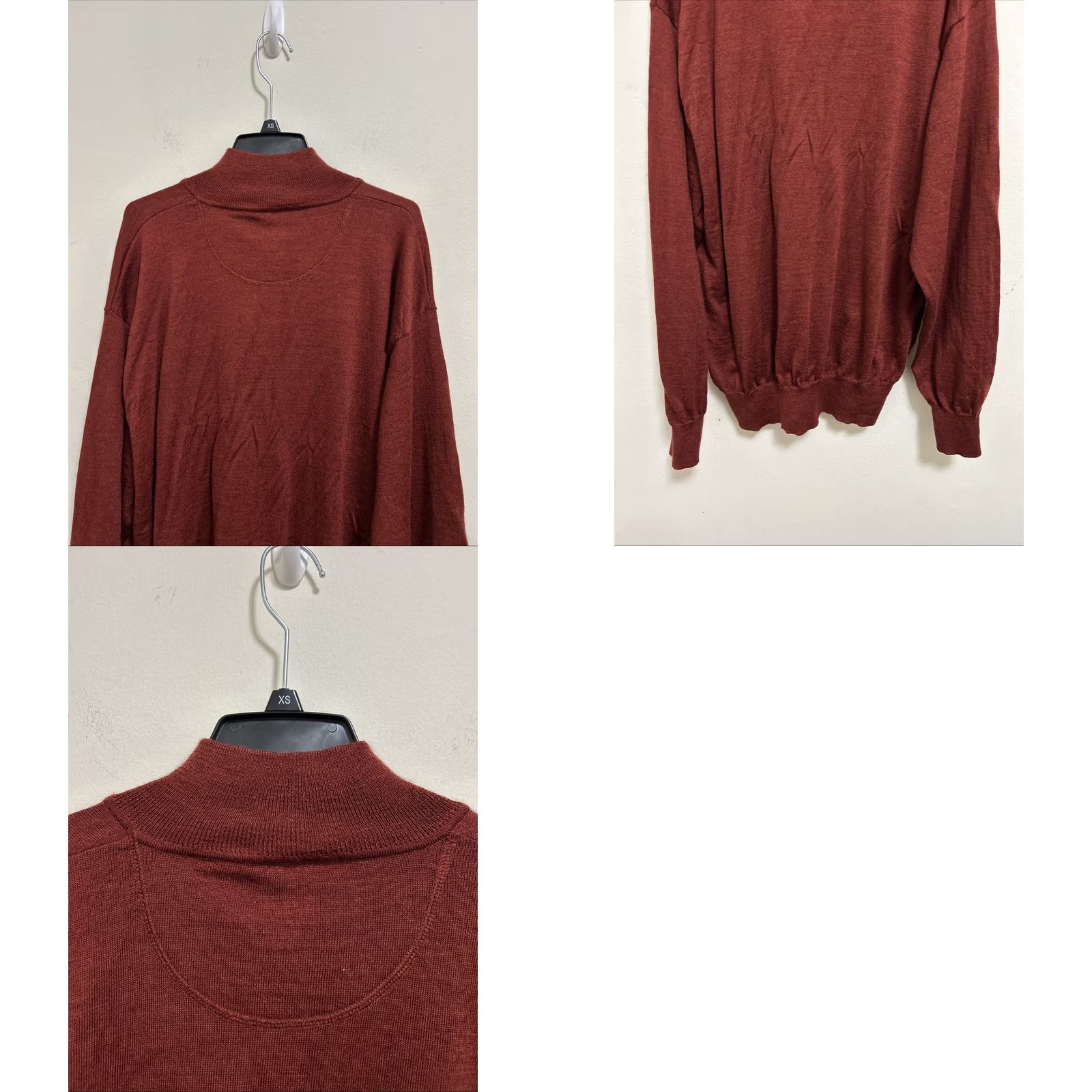 Orvis Orvis Sweater Mens XL Red 100% Merino Wool 1/4 Zip Pullover Long Sleeve Knit Solid Zipper Pullover Casual Winter Fall Spring Mar 1/4 Zip G Size US XL / EU 56 / 4 - 8 Thumbnail