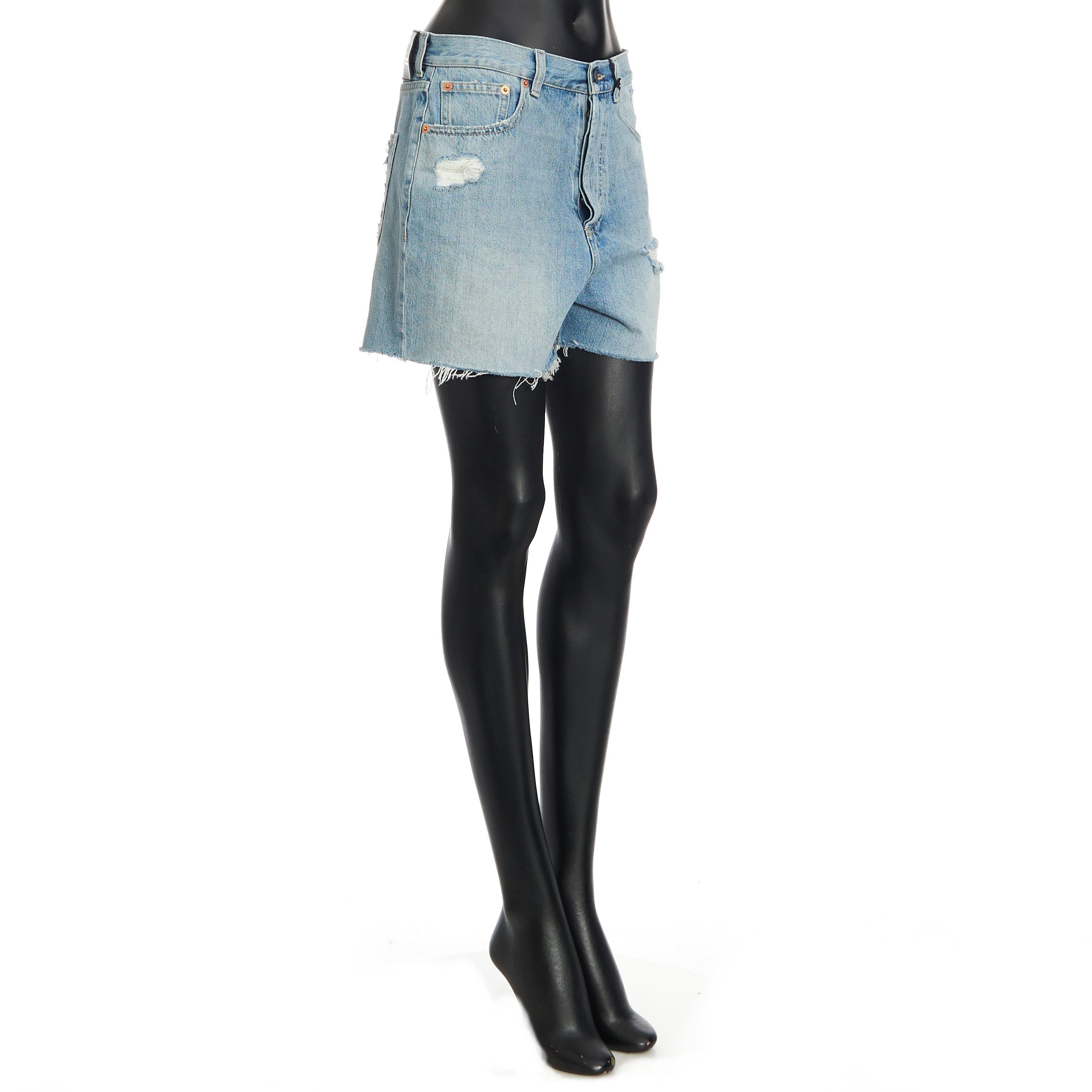 Gucci Denim Shorts With Logo In Blue Cotton Size 29" - 8 Thumbnail
