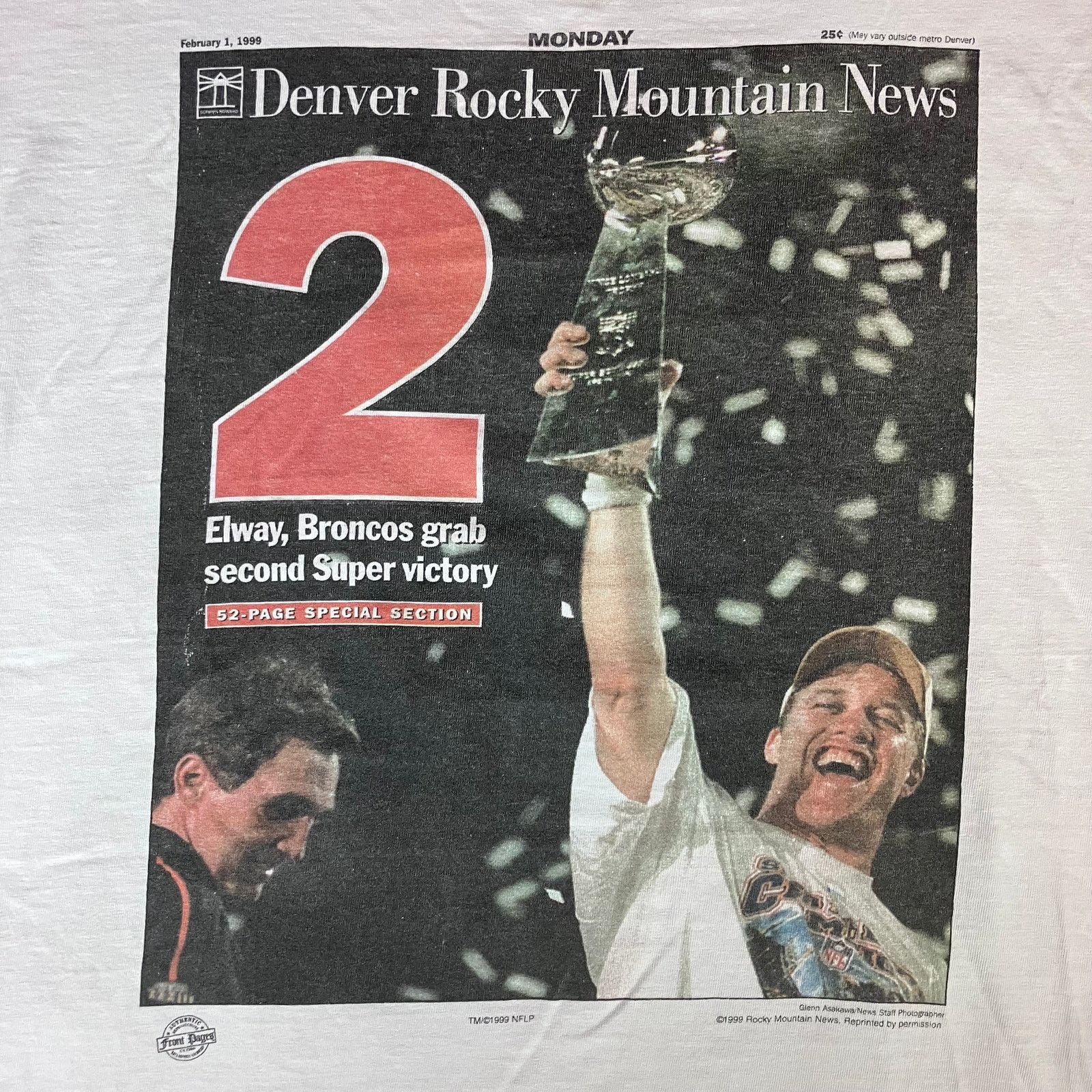 NFL × Vintage Vintage 1999 Denver Broncos John Elway Super Bowl T-shirt Size US L / EU 52-54 / 3 - 8 Thumbnail