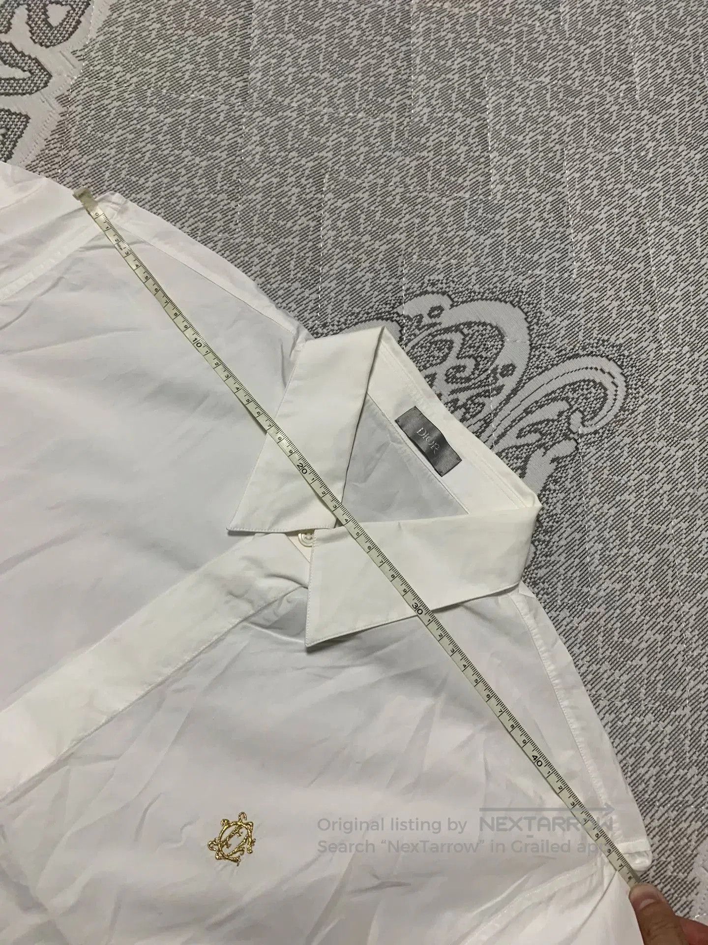 Dior Dior Gold Thread CD Embroidered Shirt. Size US L / EU 52-54 / 3 - 6 Thumbnail