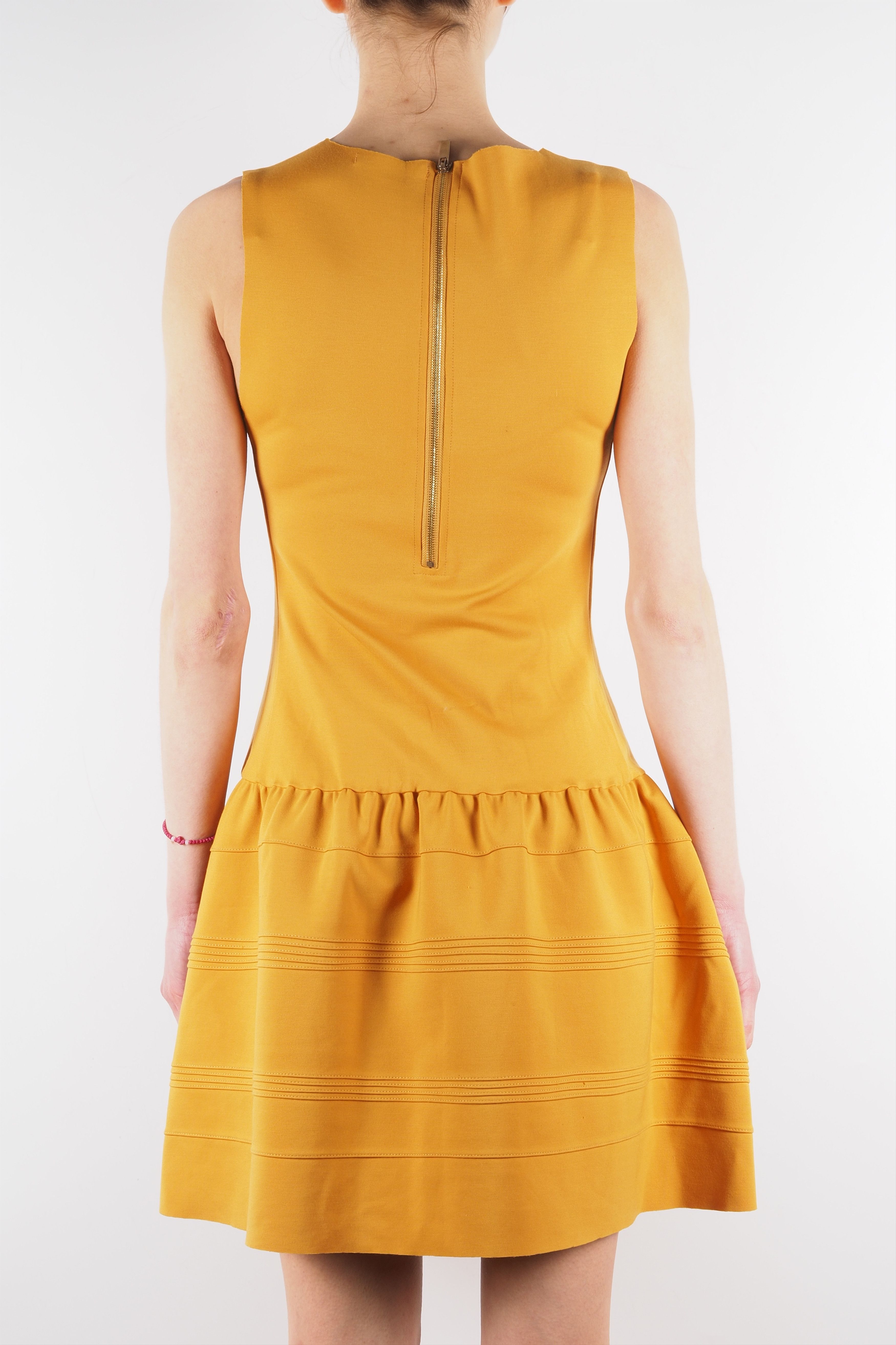 Maje Maje Madison Yellow Pleated Stretch Crepe Jersey Dress Size M / US 6-8 / IT 42-44 - 3 Thumbnail