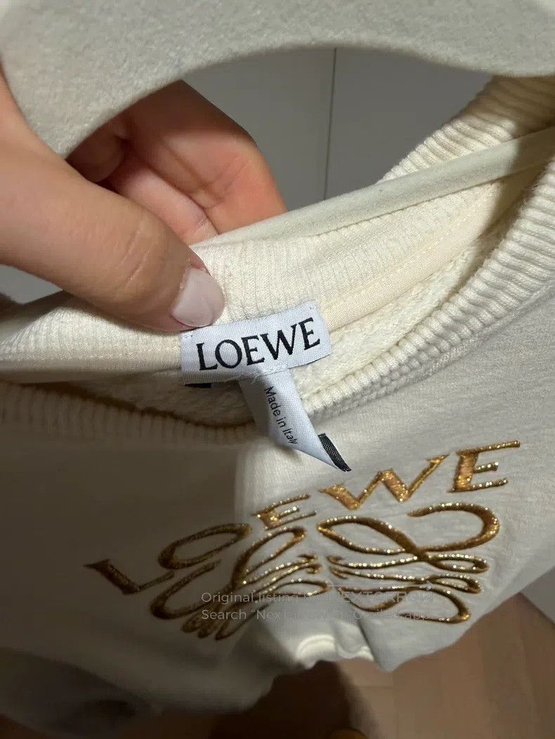 Loewe Loewe Gold thread embroidery logo hoodie Size L / US 10 / IT 46 - 3 Thumbnail