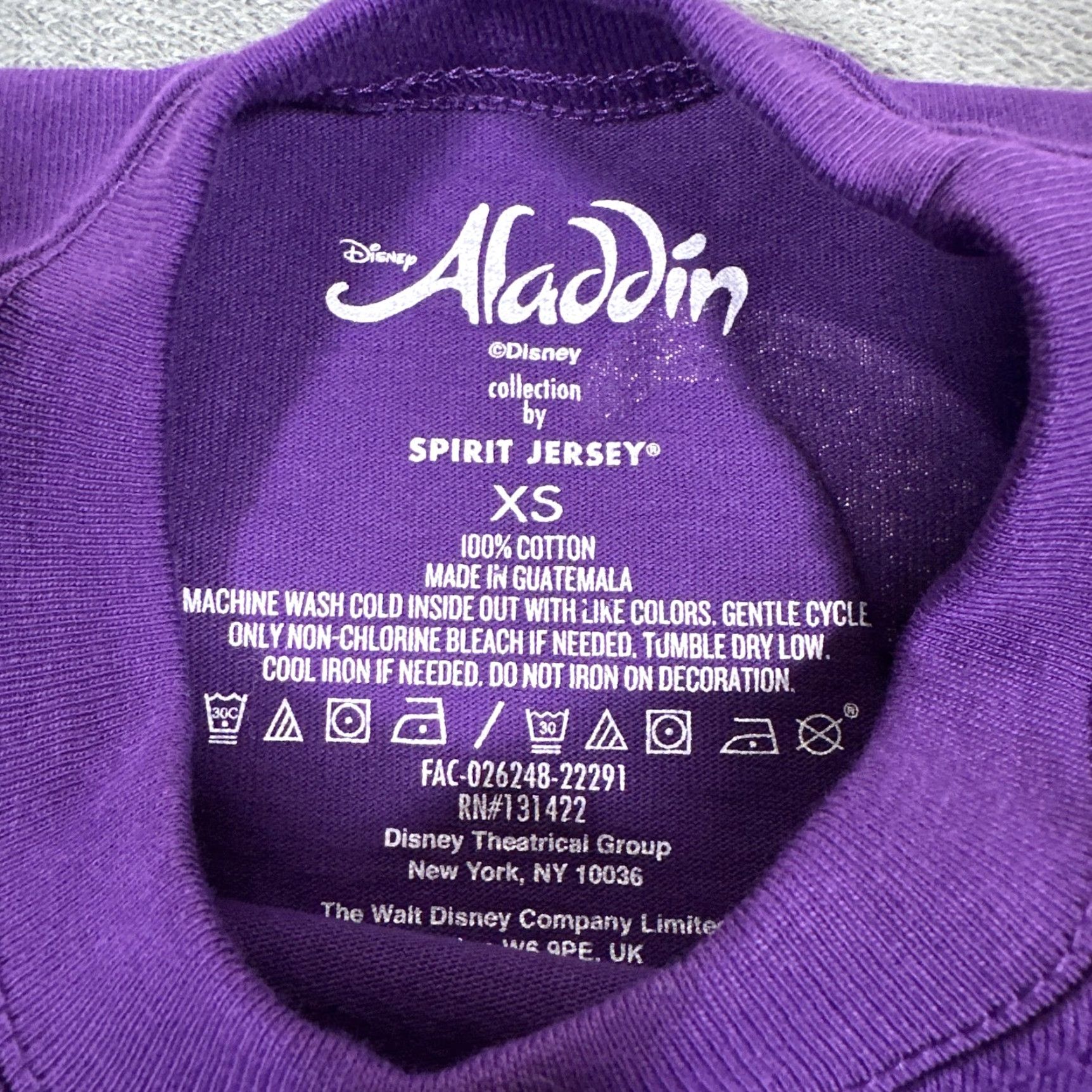 Disney VINTAGE? No — Disney Aladdin Spirit Jersey Shirt Womens XS Long Sleeve Genie Glitter Graphic Crew Neck Purple Size XS / US 0-2 / IT 36-38 - 5 Thumbnail