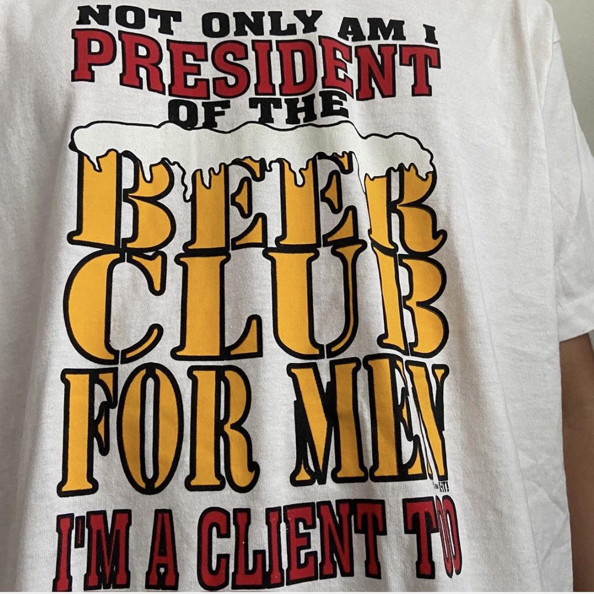 Fruit Of The Loom Vintage Comedy Beer Club President Tee Size US L / EU 52-54 / 3 - 2 Thumbnail