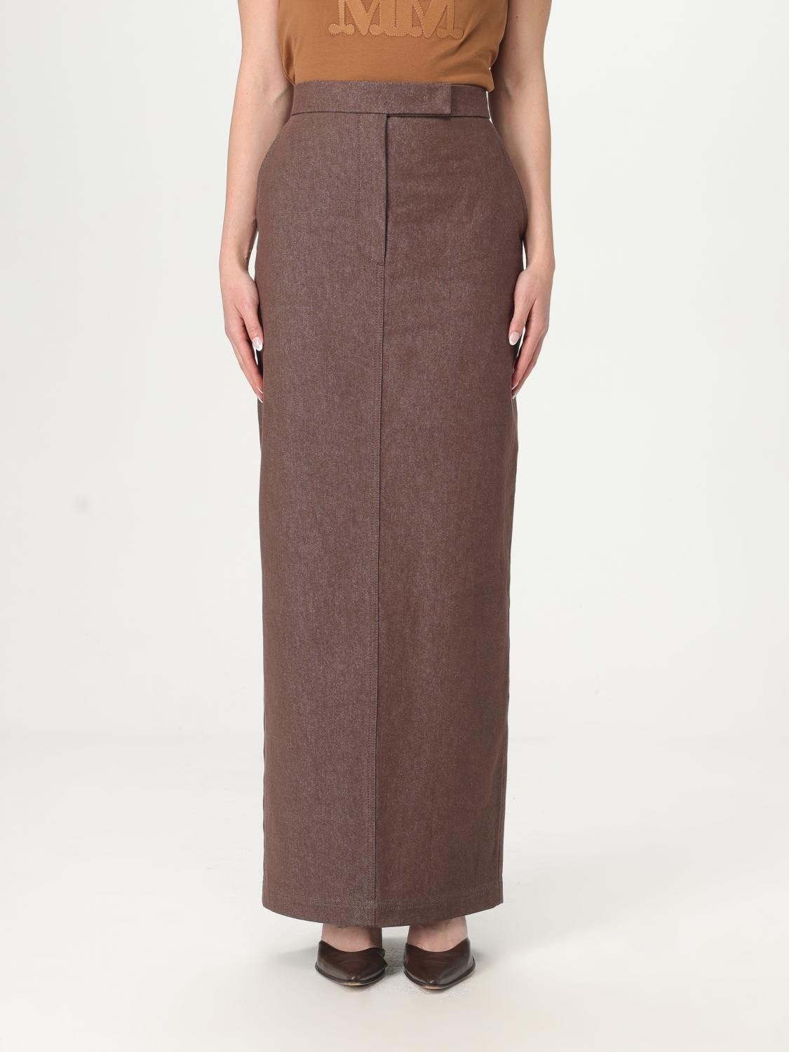 スカート MAX MARA Women Skirts 2411101023600CRESTA 006 Brown BROWN Max Mara Cresta Cotton Pencil Skirt | Brown | FARFETCH