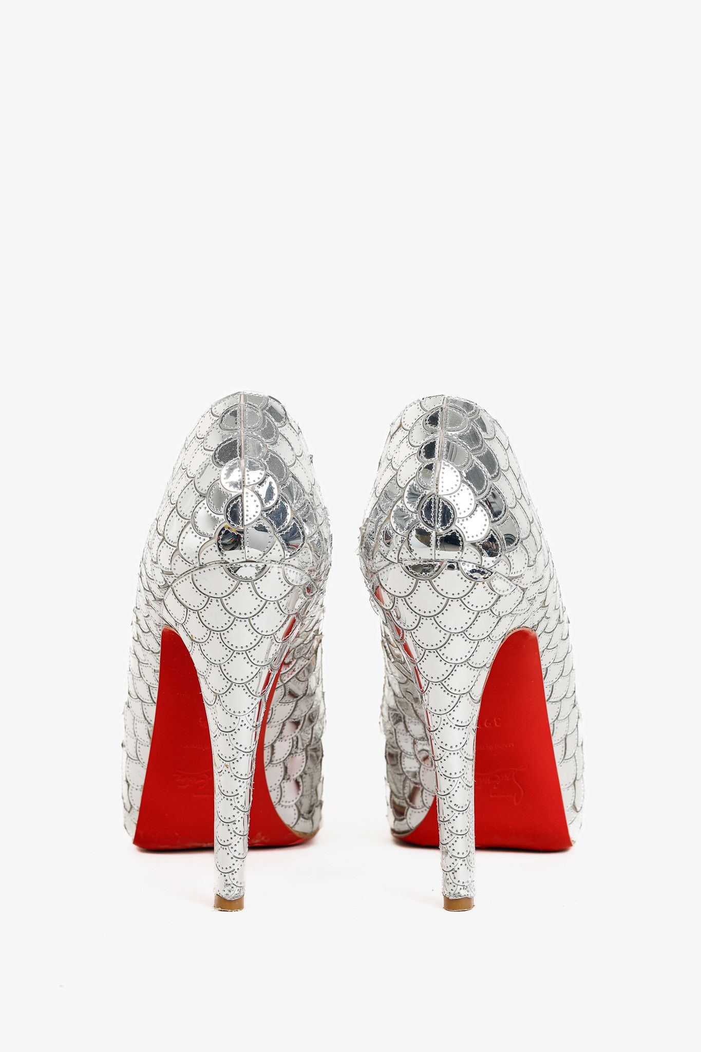 Christian Louboutin Christian Louboutin Poseidon Scale Peep-Toe Platform Pumps Size US 9 / IT 39 - 3 Thumbnail