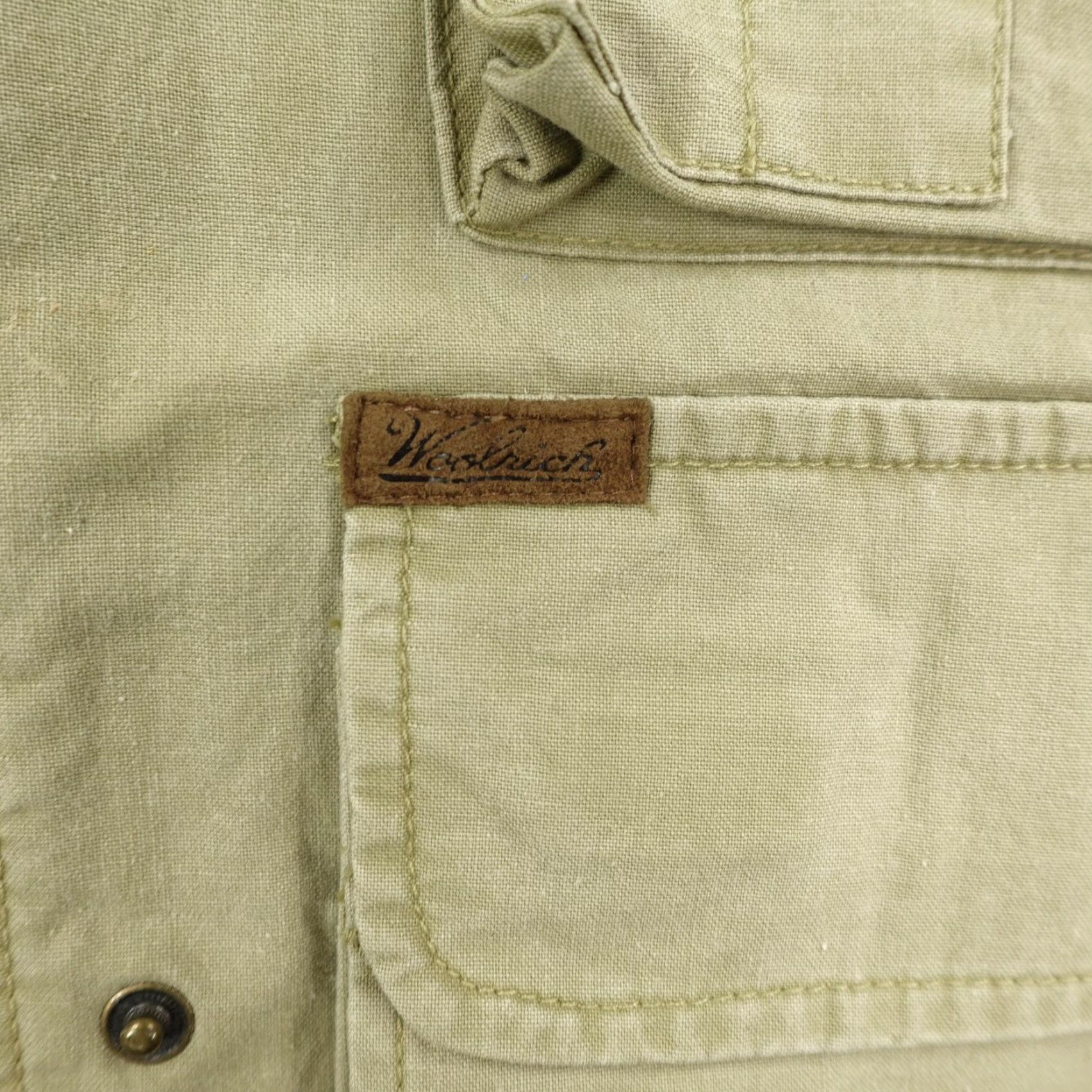 Vintage VINTAGE Woolrich Vest Jacket Quilted Woolrich Mens XL Khaki Beige Zip Pockets Full Zip Travel Workwear 80s 90s Mens Size US XL / EU 56 / 4 - 4 Thumbnail