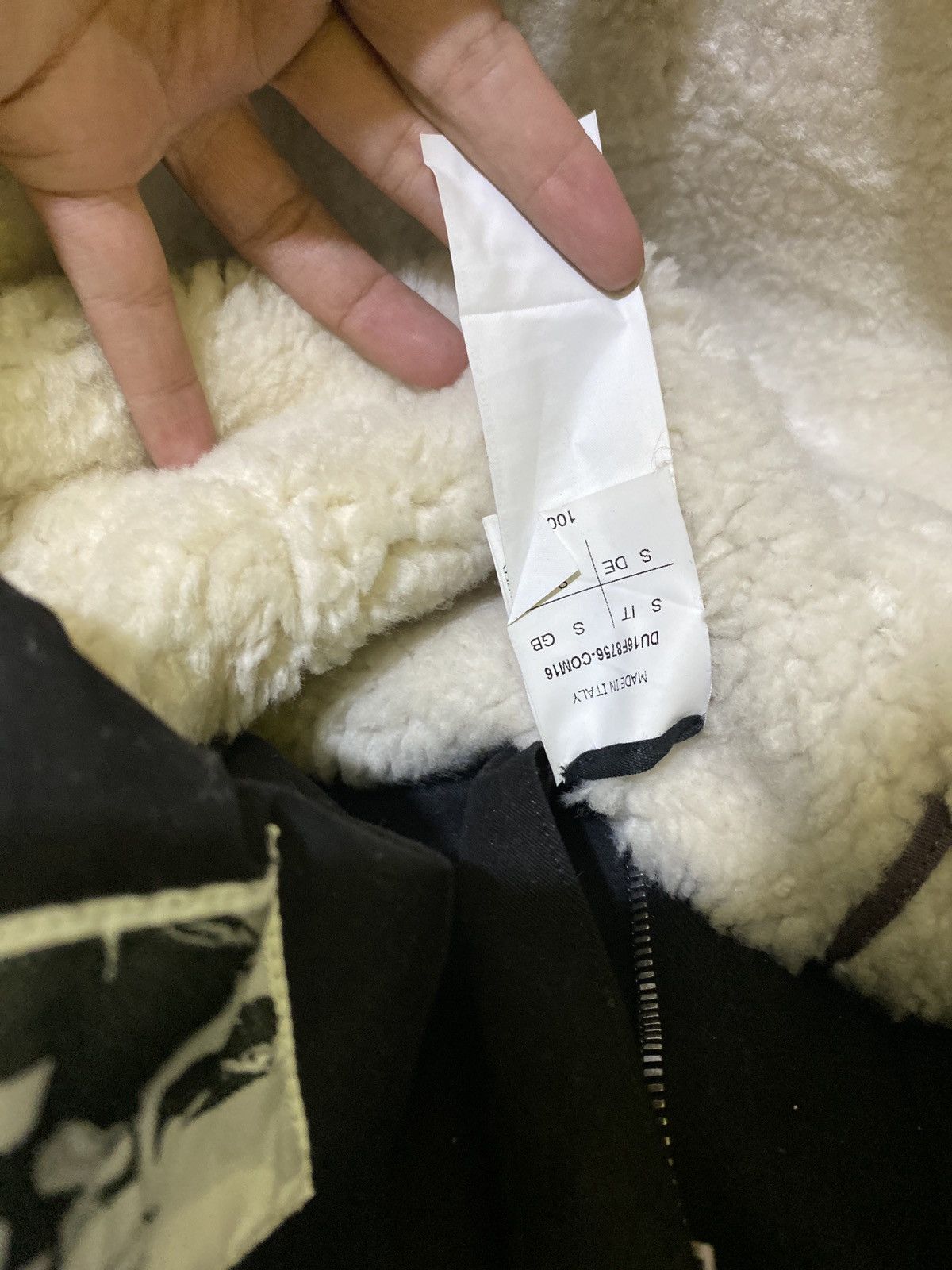 Rick Owens hybrid trucker sherpa mix leather Size US M / EU 48-50 / 2 - 3 Thumbnail