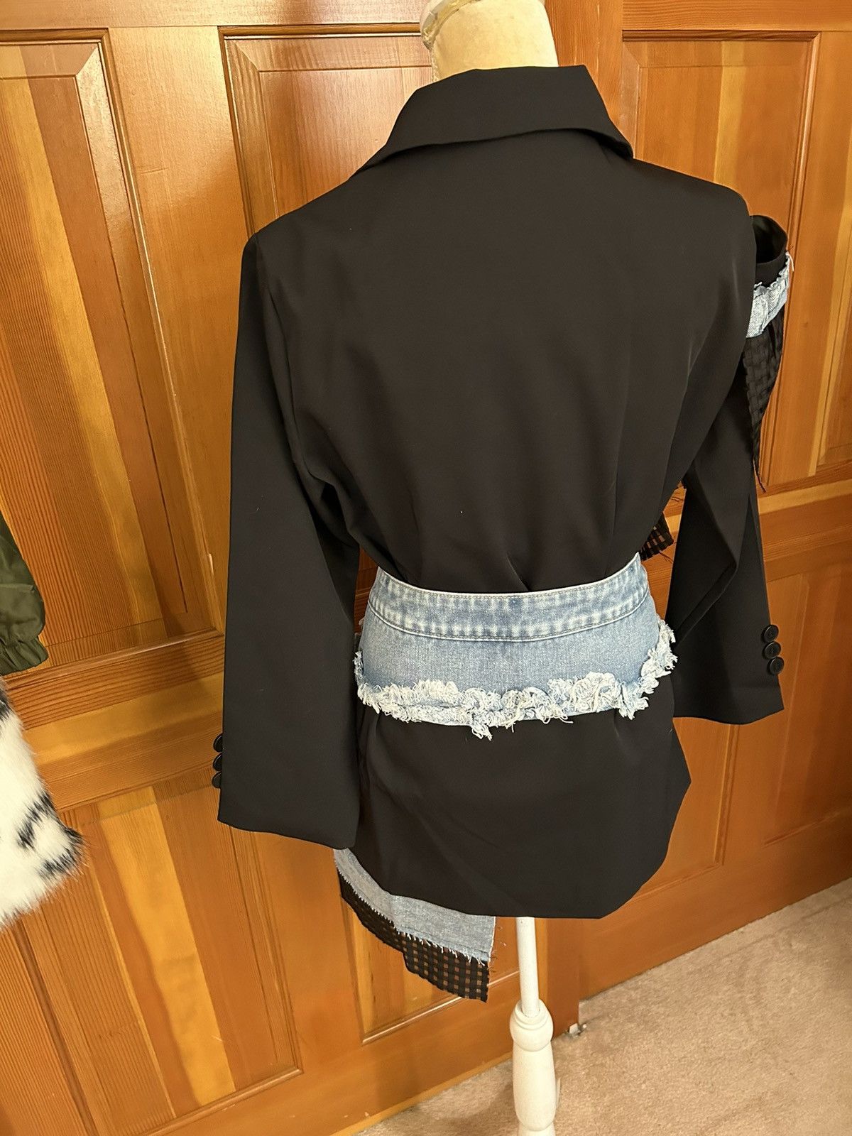 Designer × Other NWT, Lavishly Paris Women’s Designer Denim Patchwork Blazer. Size M / US 6-8 / IT 42-44 - 3 Thumbnail