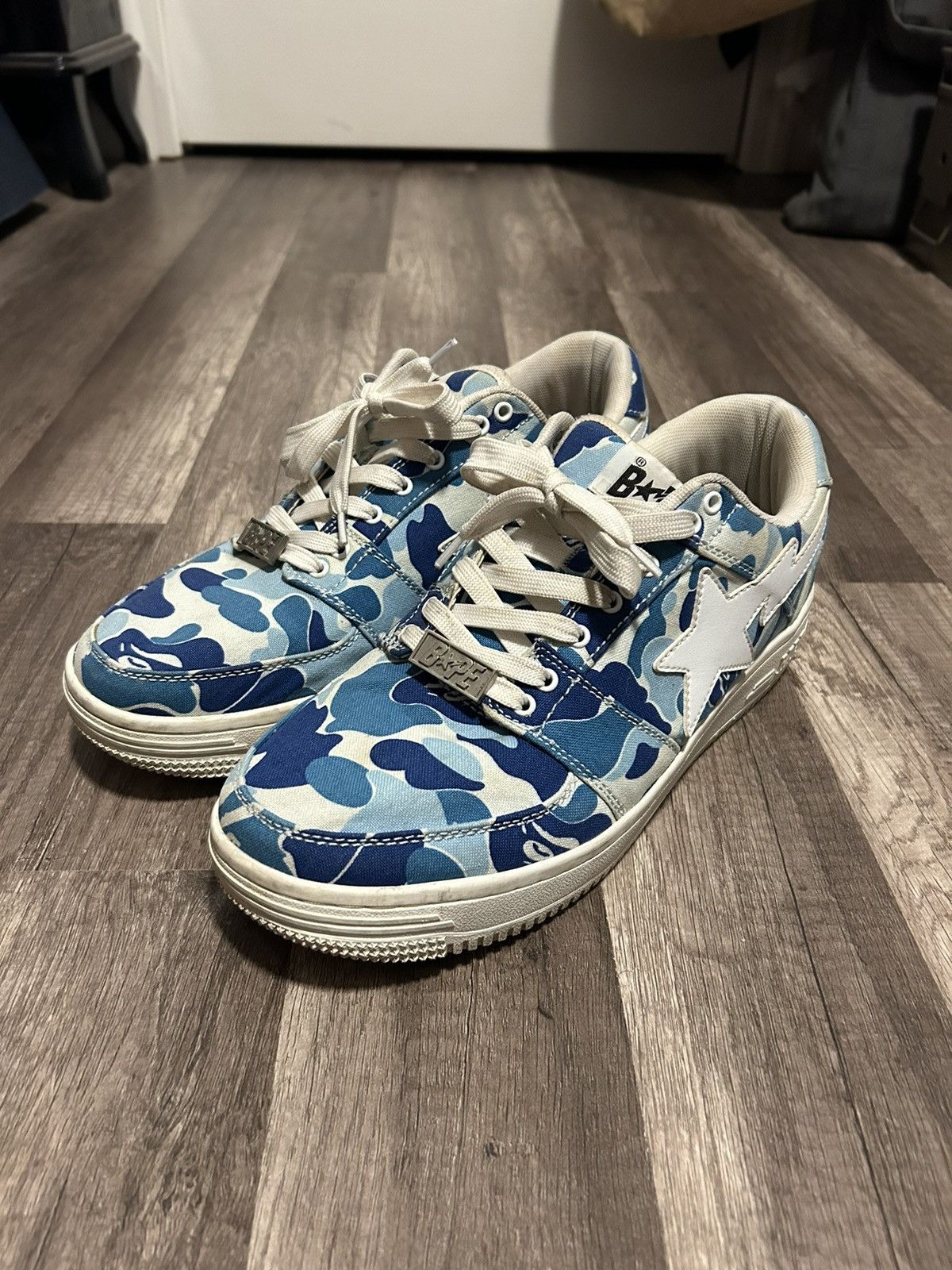 image of Bape Sta Low Abc Camo Shoes in Blue, Men's (Size 9.5)