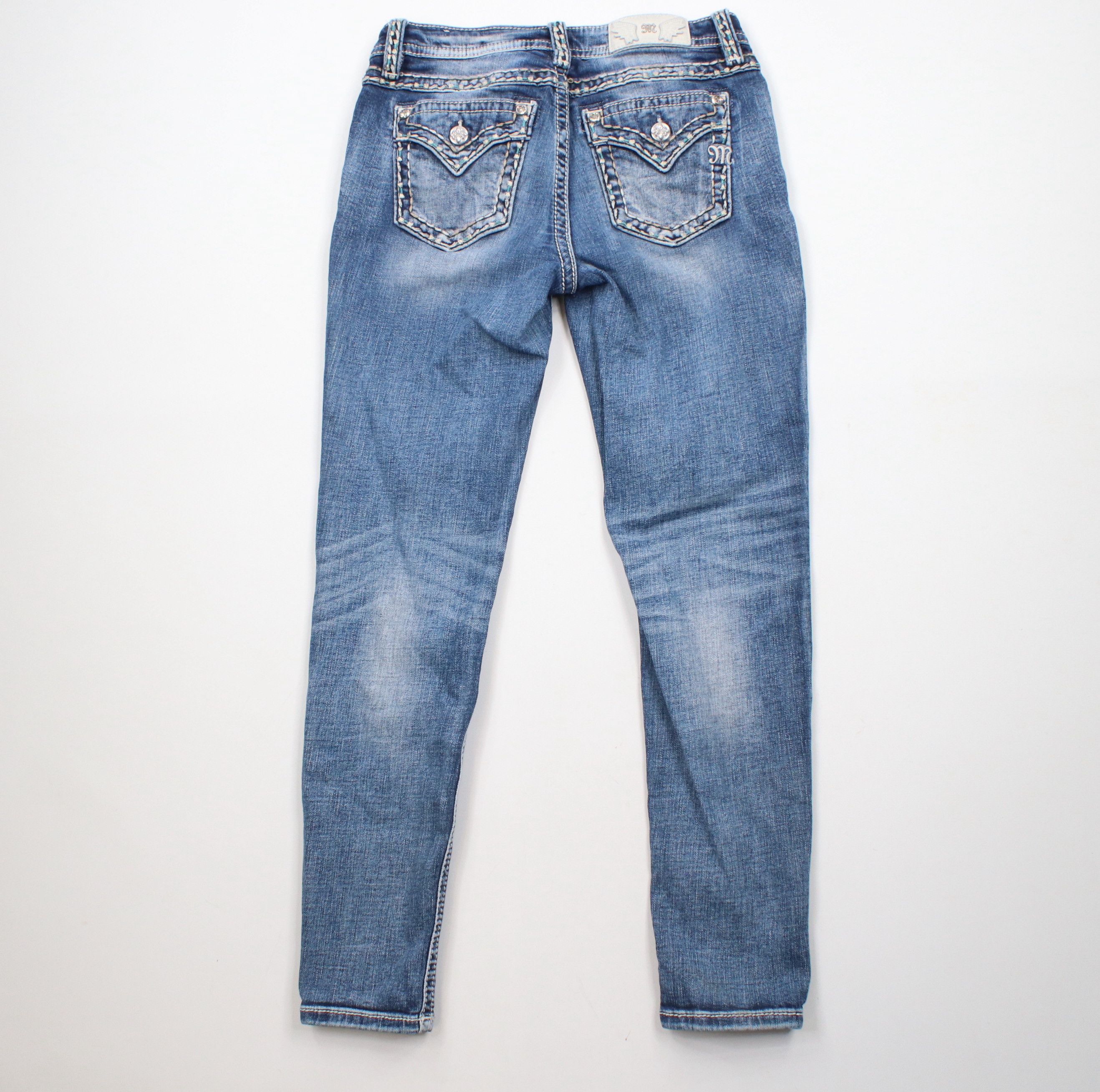 Miss Me × Vintage Miss Me Thick Stitch Stretch Hailey Skinny Leg Denim Jeans Size 29" - 8 Thumbnail