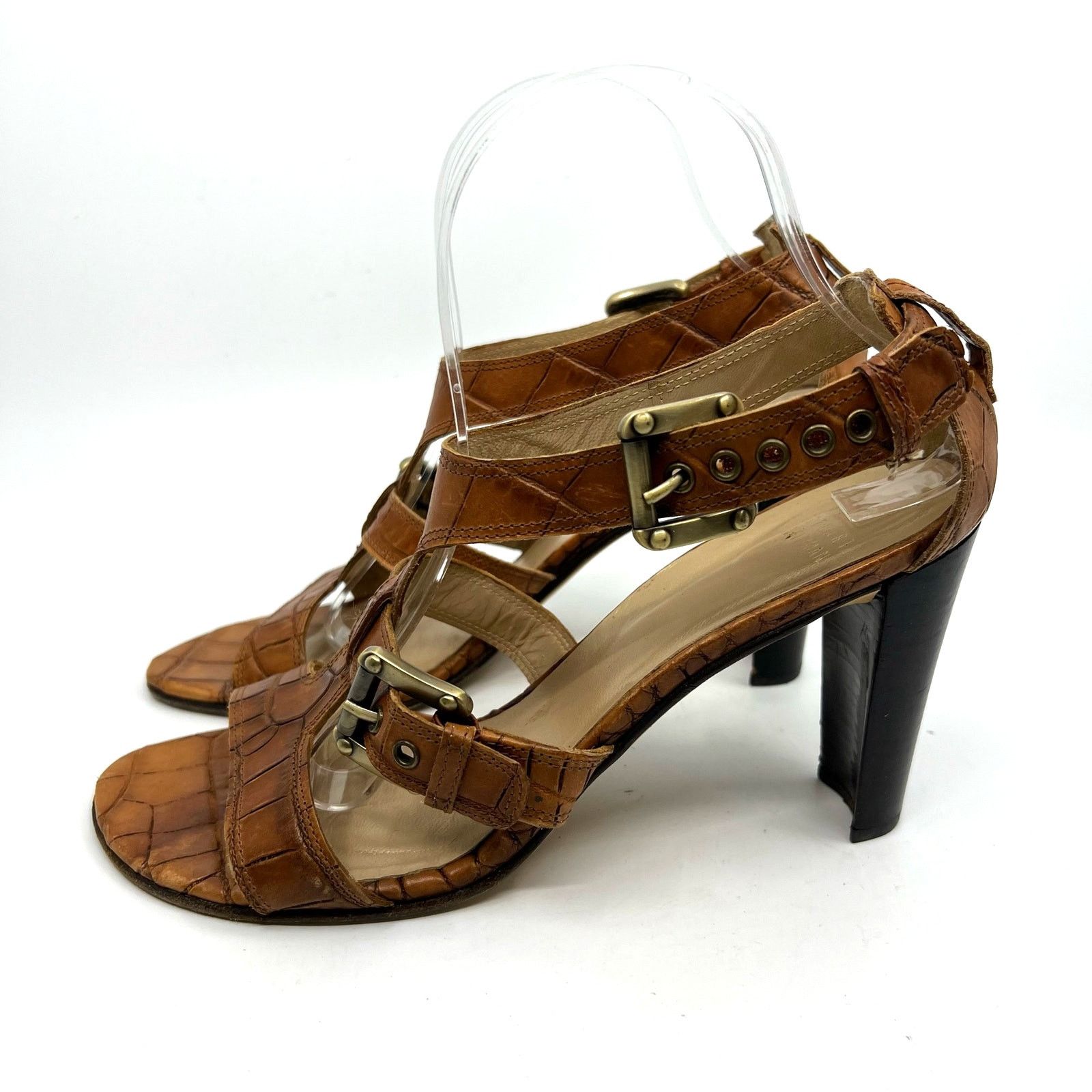 Stuart Weitzman Stuart Weitzman Brown Alligator Leather Sandals Women's 8 US Size US 9 / IT 39 - 2 Thumbnail