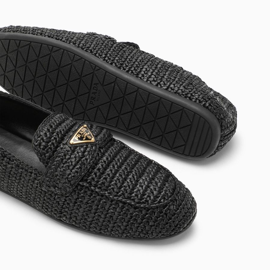Prada o1d2blof0924 Logo Loafers in Black Size US 10 / IT 40 - 5 Thumbnail