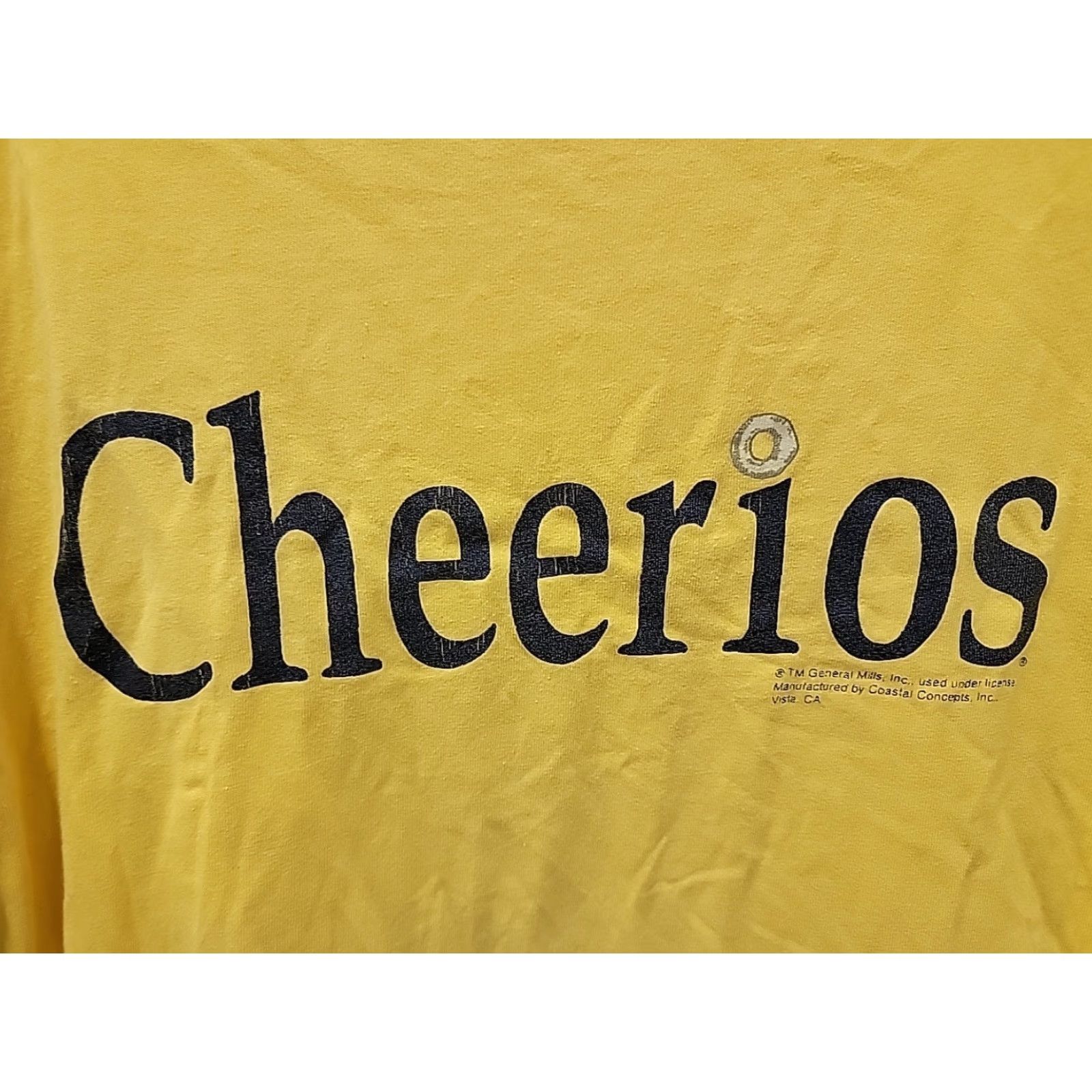 Delta VINTAGE Delta Cheerios Shirt Mens Large Yellow Graphic Tee Made USA Size US L / EU 52-54 / 3 - 2 Thumbnail