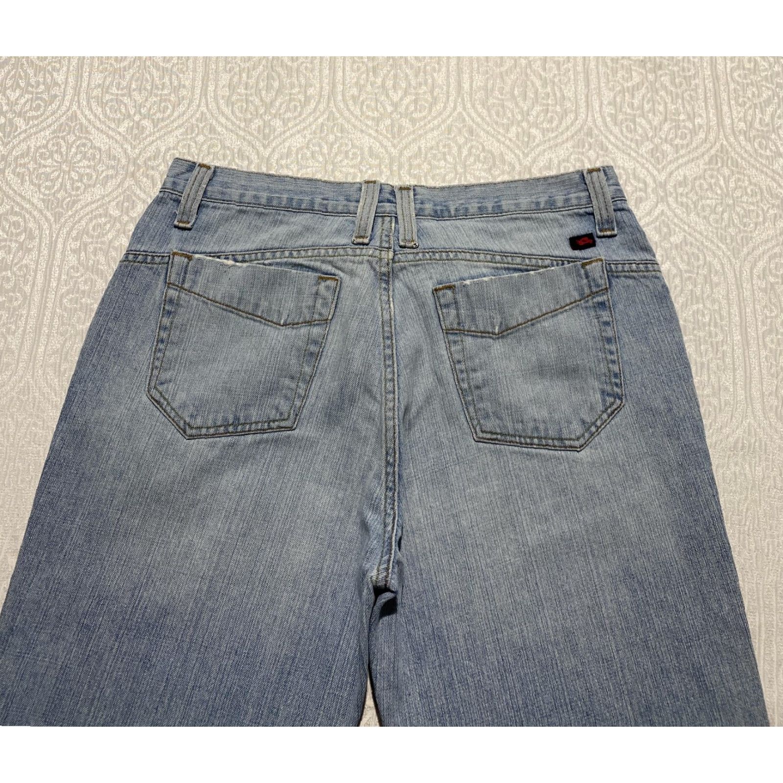 Denime Tony Hawk Jeans Mens 32x30 Light Wash Blue Denim Relaxed Straight Leg Jeans Men Size US 32 / EU 48 - 7 Thumbnail