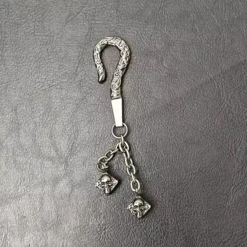 Vintage Retro Skull Dice Black Gun Plated Metal Wallet Chain Size ONE SIZE - 8 Thumbnail